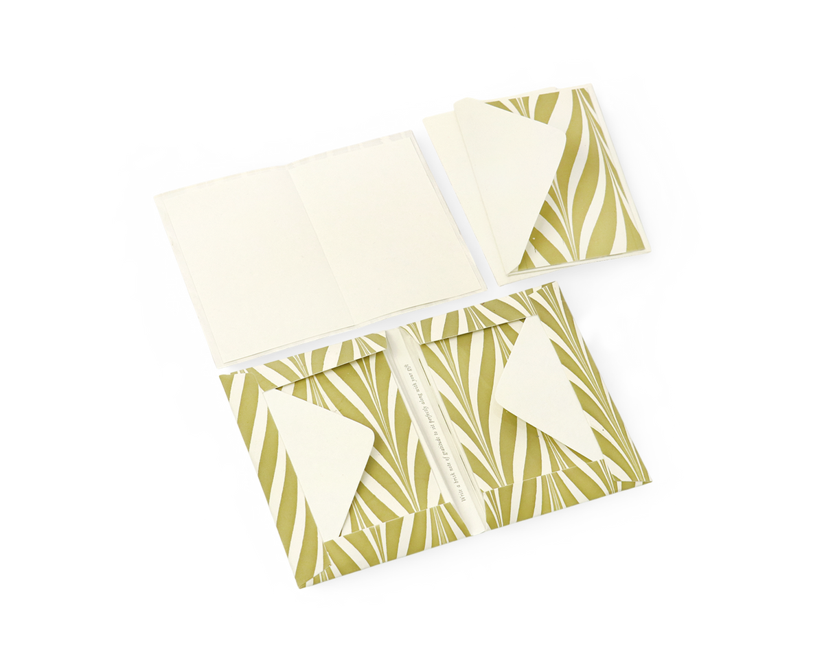 Sand Current – Hand Marbled Greeting Card Folder Set (6” x 4” | 100% Recycled Cotton Paper)