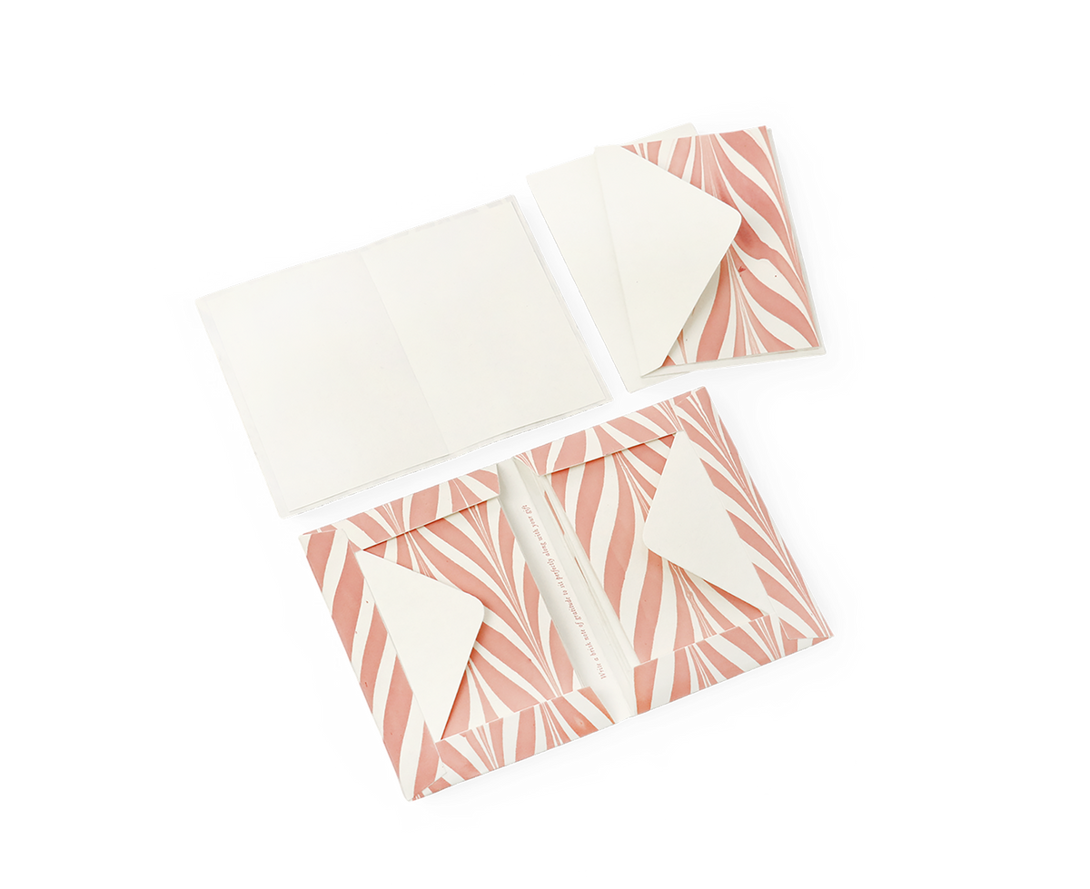 Blush Amour – Block Printed Greeting Card (6” x 4” | 100% Recycled Cotton Paper)