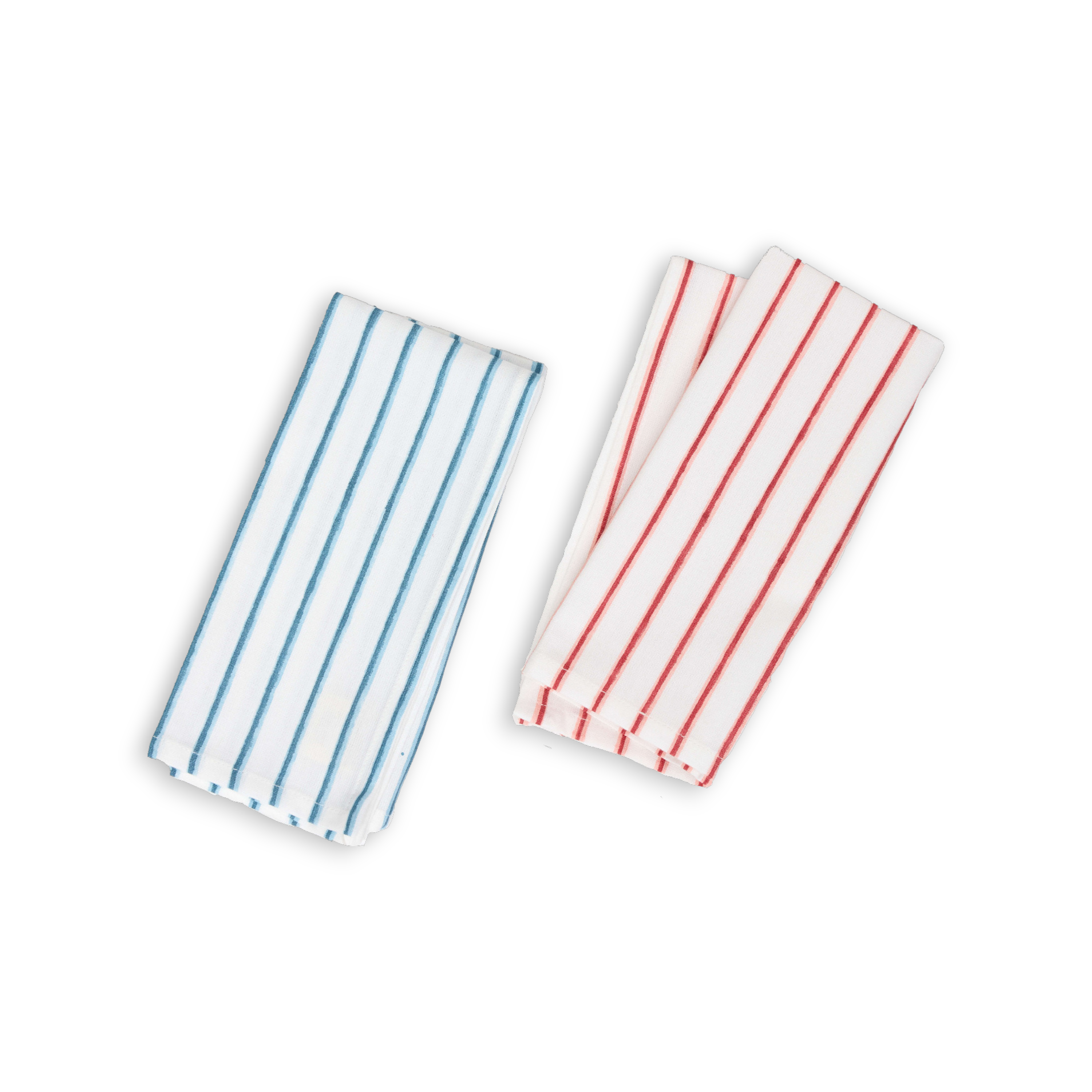 Coastal Lines - Hand Block Printed Cotton Napkin (Set of 2) (18" x 18")