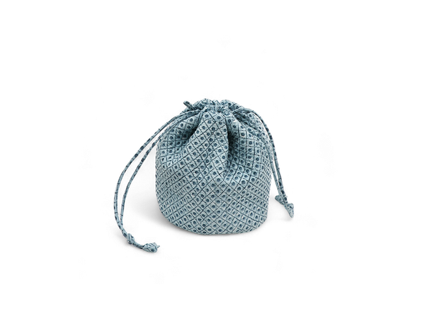 Myra Blue – Hand Block Printed Quilted Pouch (Jewelry & Beauty Organizer)