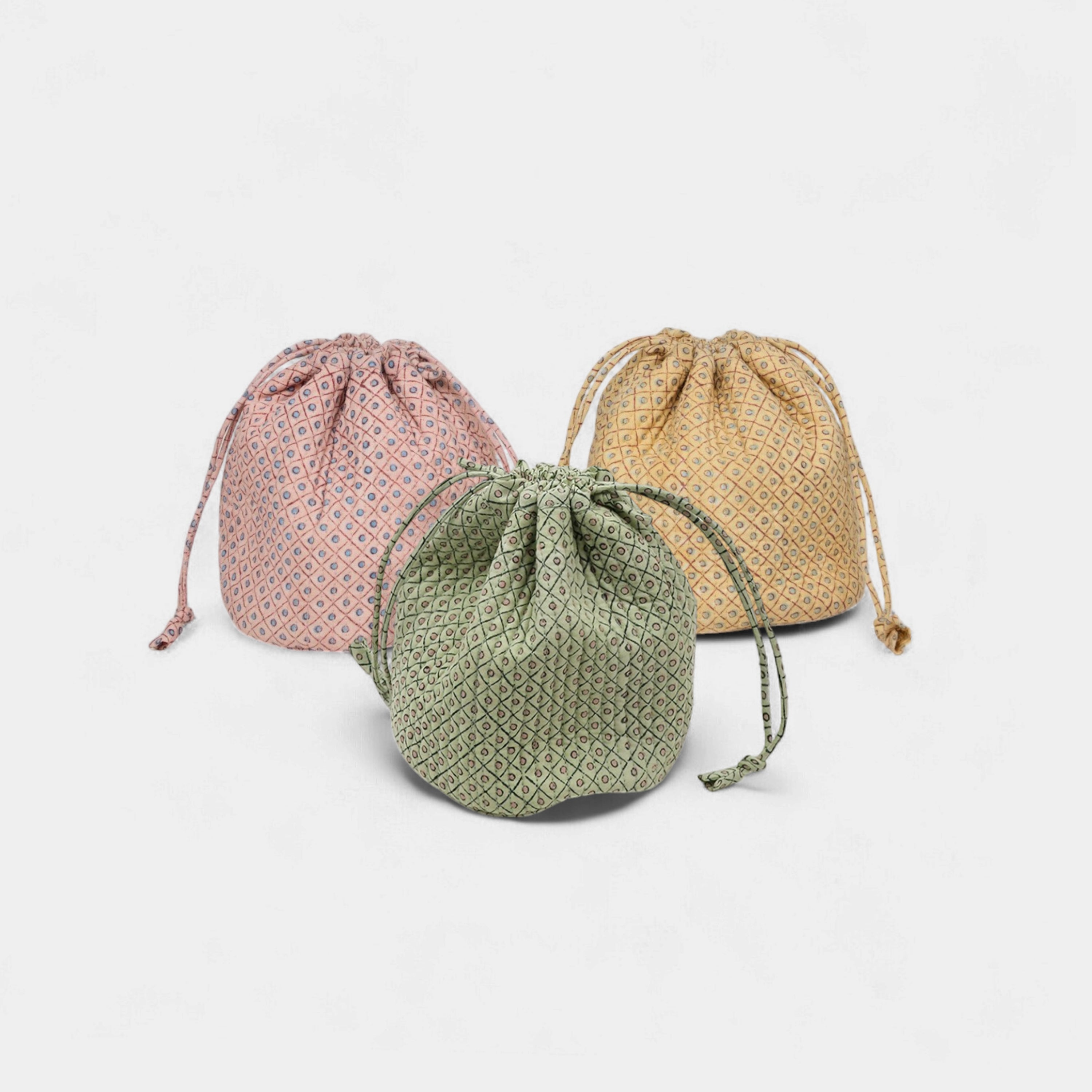 Myra Sage – Hand Block Printed Quilted Pouch (Jewelry & Beauty Organizer)