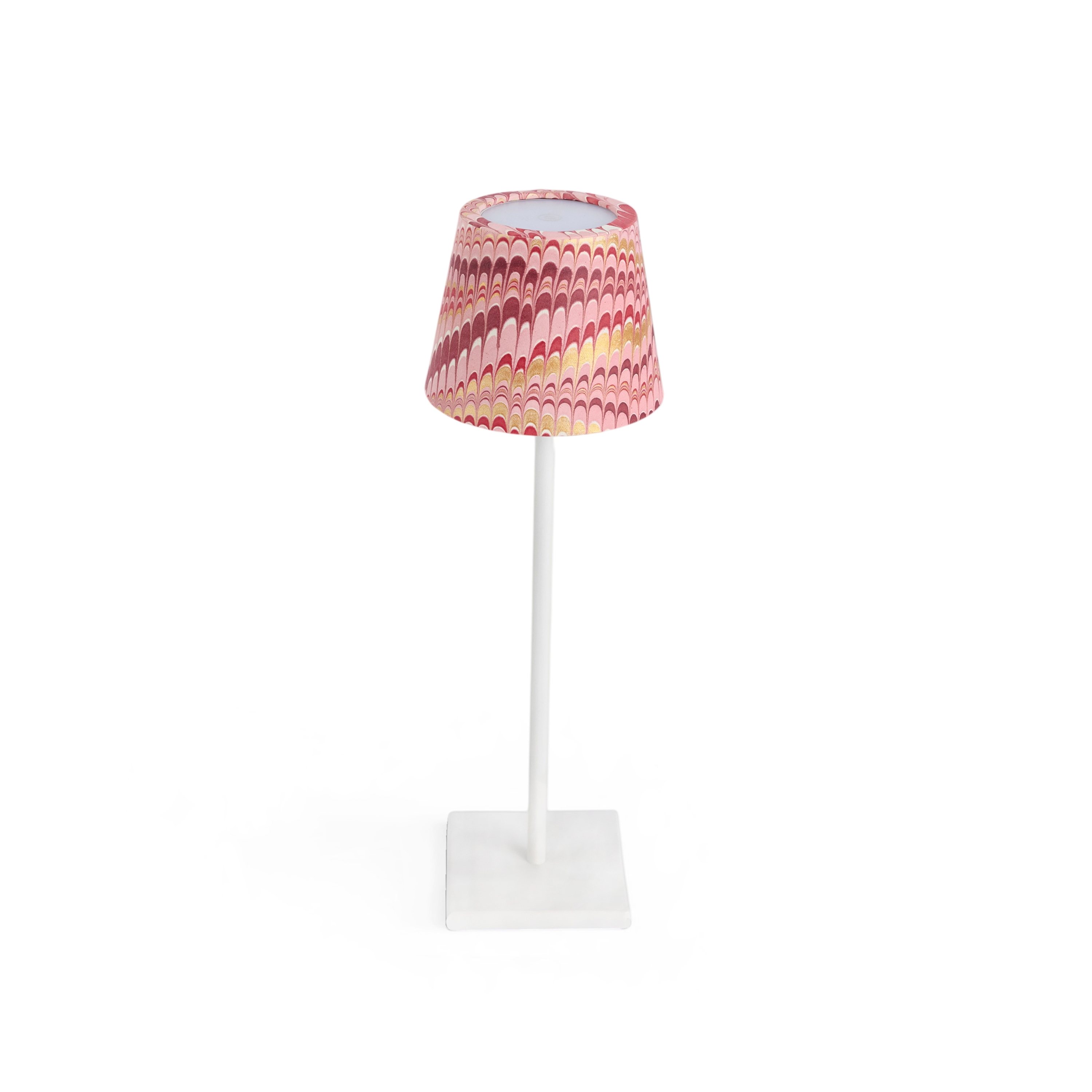 Garnet Red Mountain – Hand Marbled Lampshade Cover (3.75" H x 4.5" W x 3.5" Ø | 100% Recycled Cotton Handmade Paper)