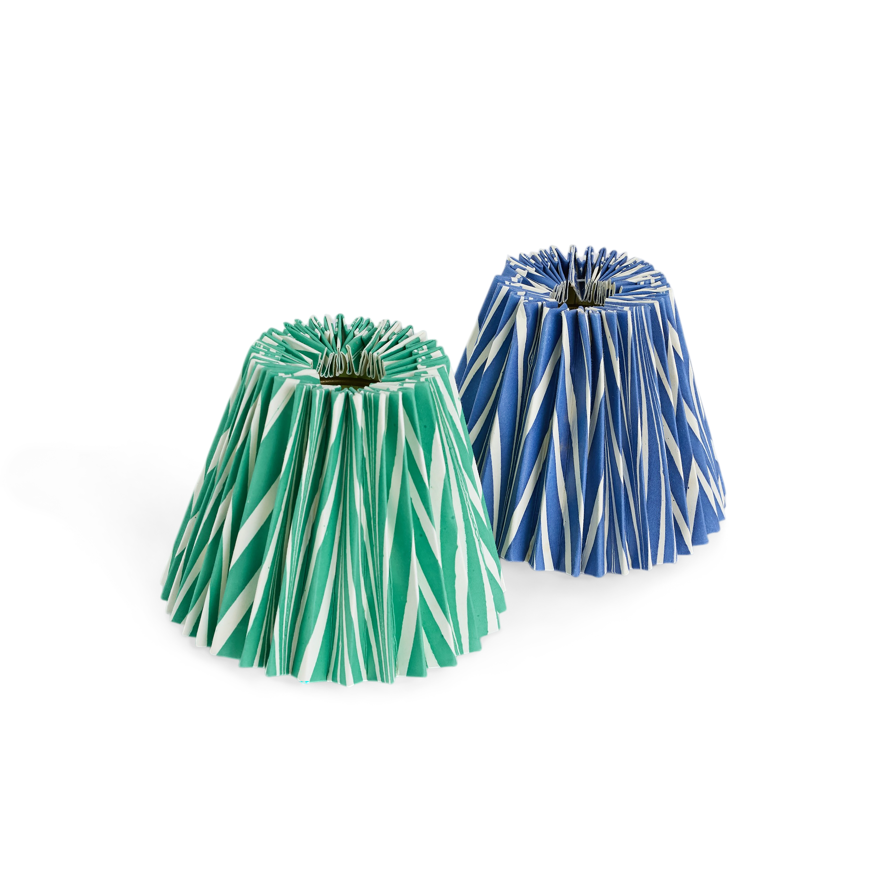 Celadon Green Banyan – Hand Marbled Pleated Lampshade ( 5.5” H X 6.75” W x 3.5 Ø | 100% Recycled Cotton Paper)