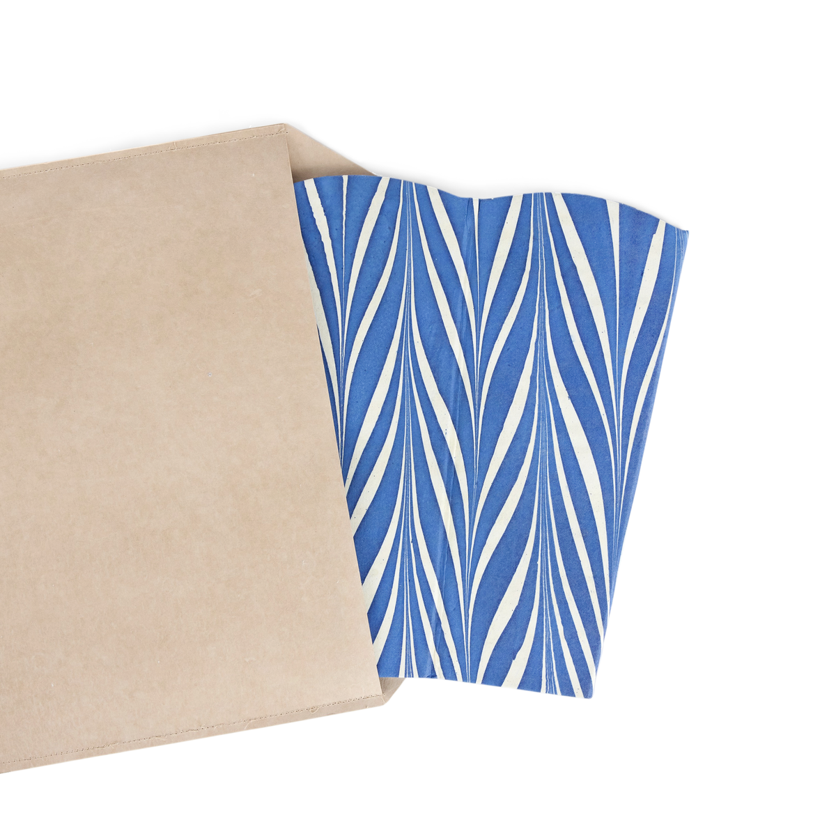 Harbor Blue Banyan – Hand Marbled Scalloped Basket (9.5" W x 9.5" D x 12" H)