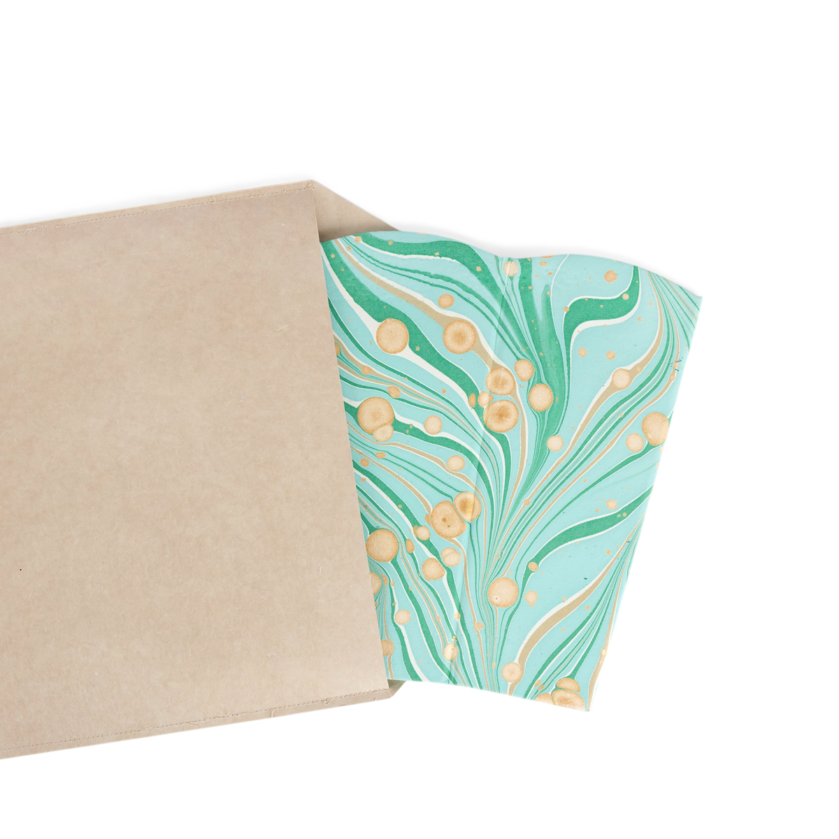 Celadon Green Fire Whirl – Hand Marbled Scalloped Basket (9.5" W x 9.5" D x 12" H)