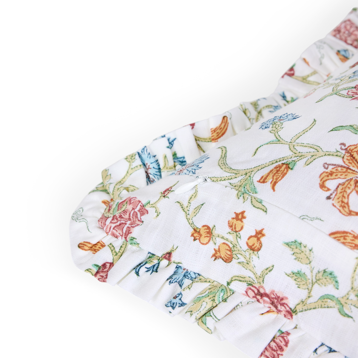Moonflower Meadow – Hand Block Printed Linen Pillow Cover (12" x 16")