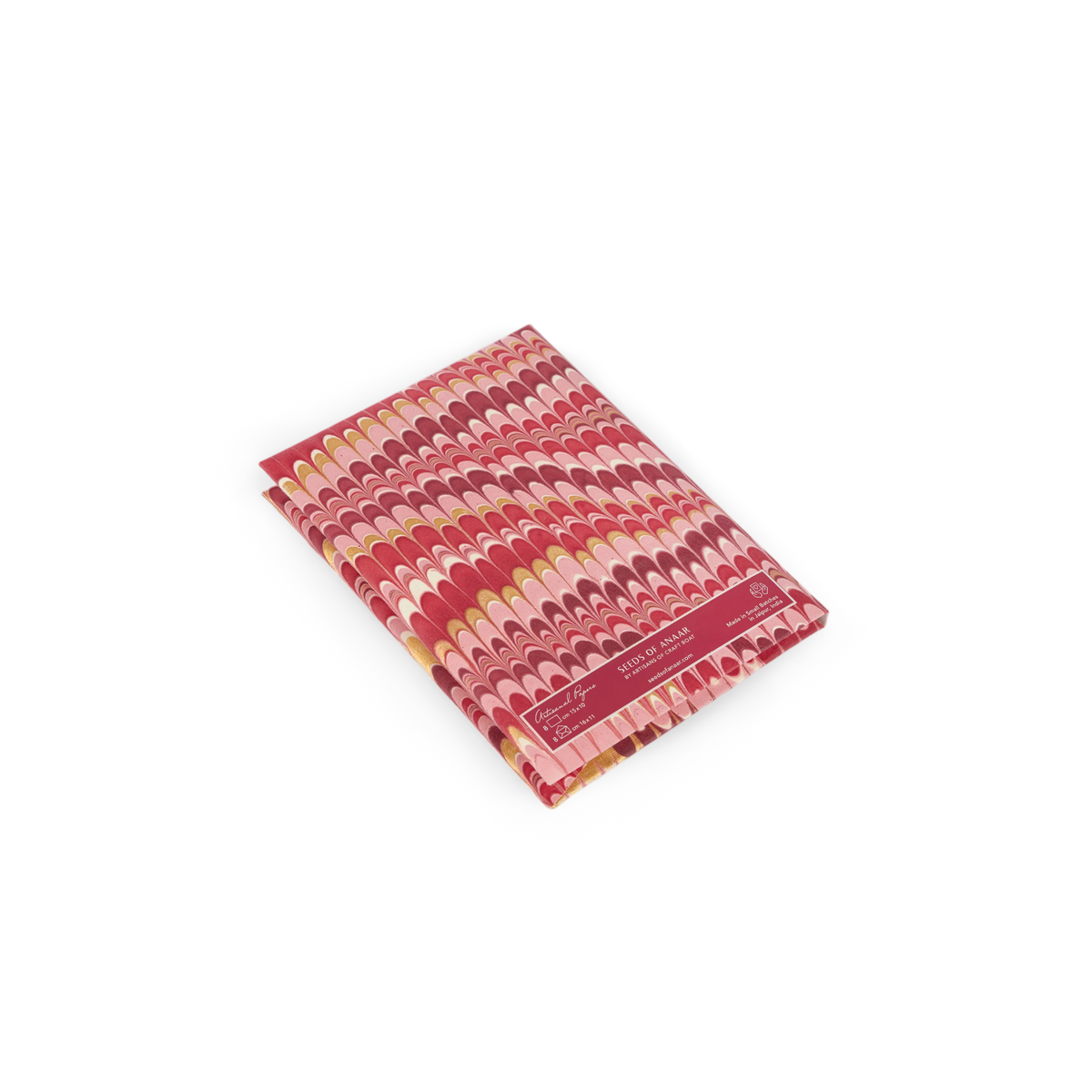Garnet Red Mountain – Hand Marbled Greeting Card Folder Set (6” x 4” | 100% Recycled Cotton Paper)