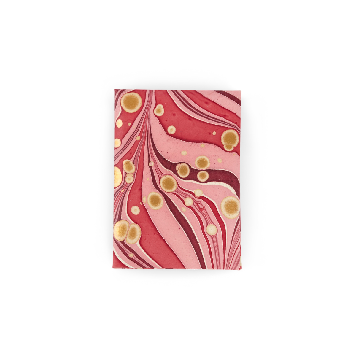 Garnet Red Fire Whirl – Hand Marbled Greeting Card Folder Set (6” x 4” | 100% Recycled Cotton Paper)