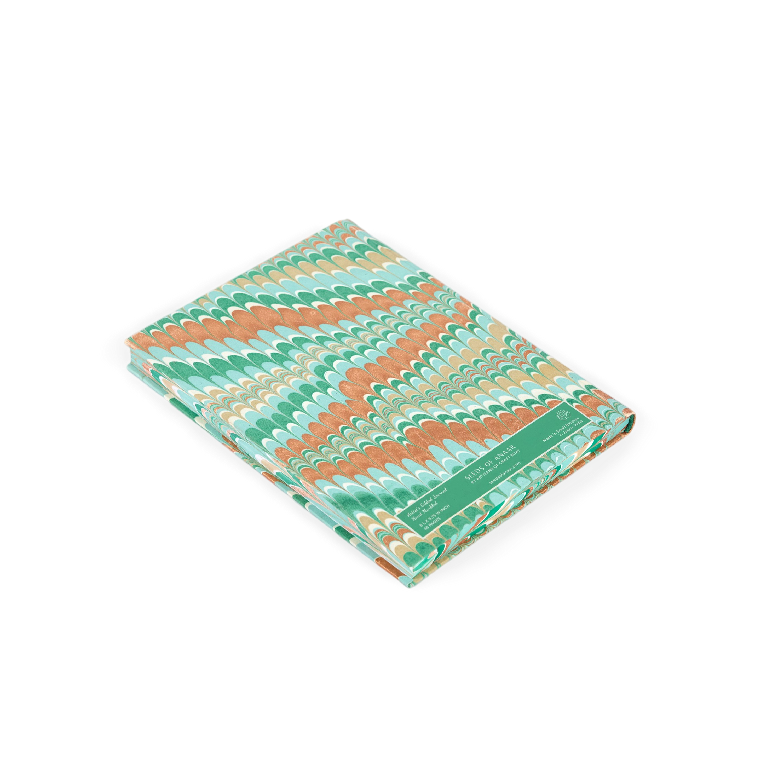 Celadon Green Mountain – Hand Marbled Journal A5 | 48 Pages | 130gsm Paper