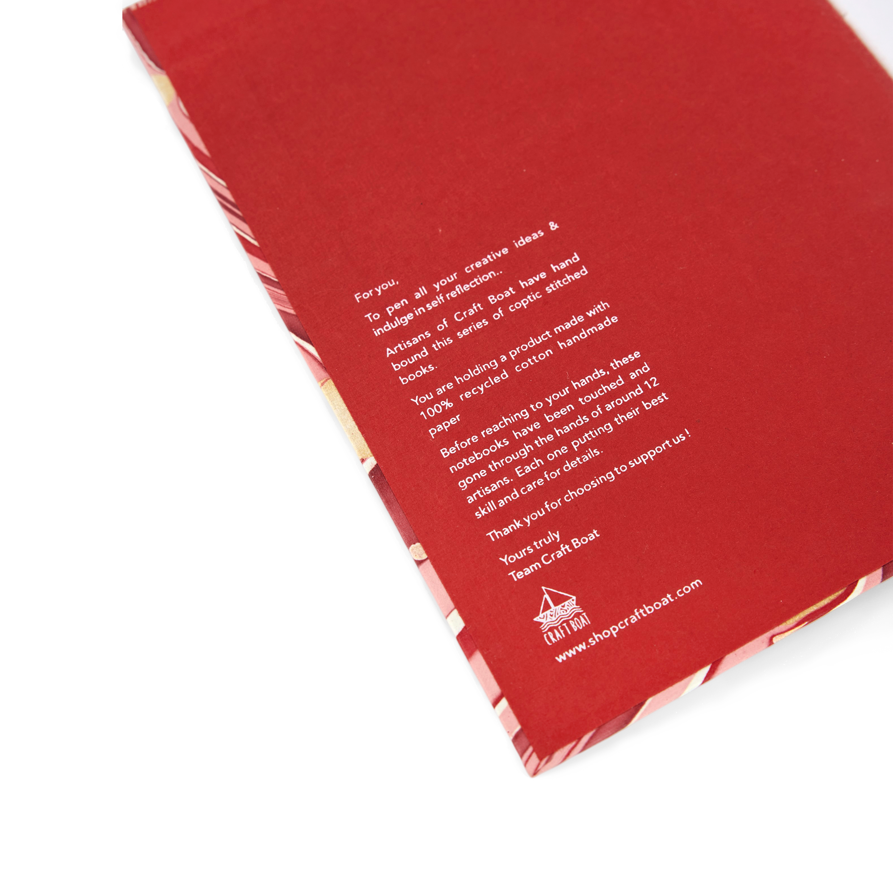Garnet Red Pebble – Hand Marbled Journal 6" x 8" | 56 Pages | 150gsm Paper