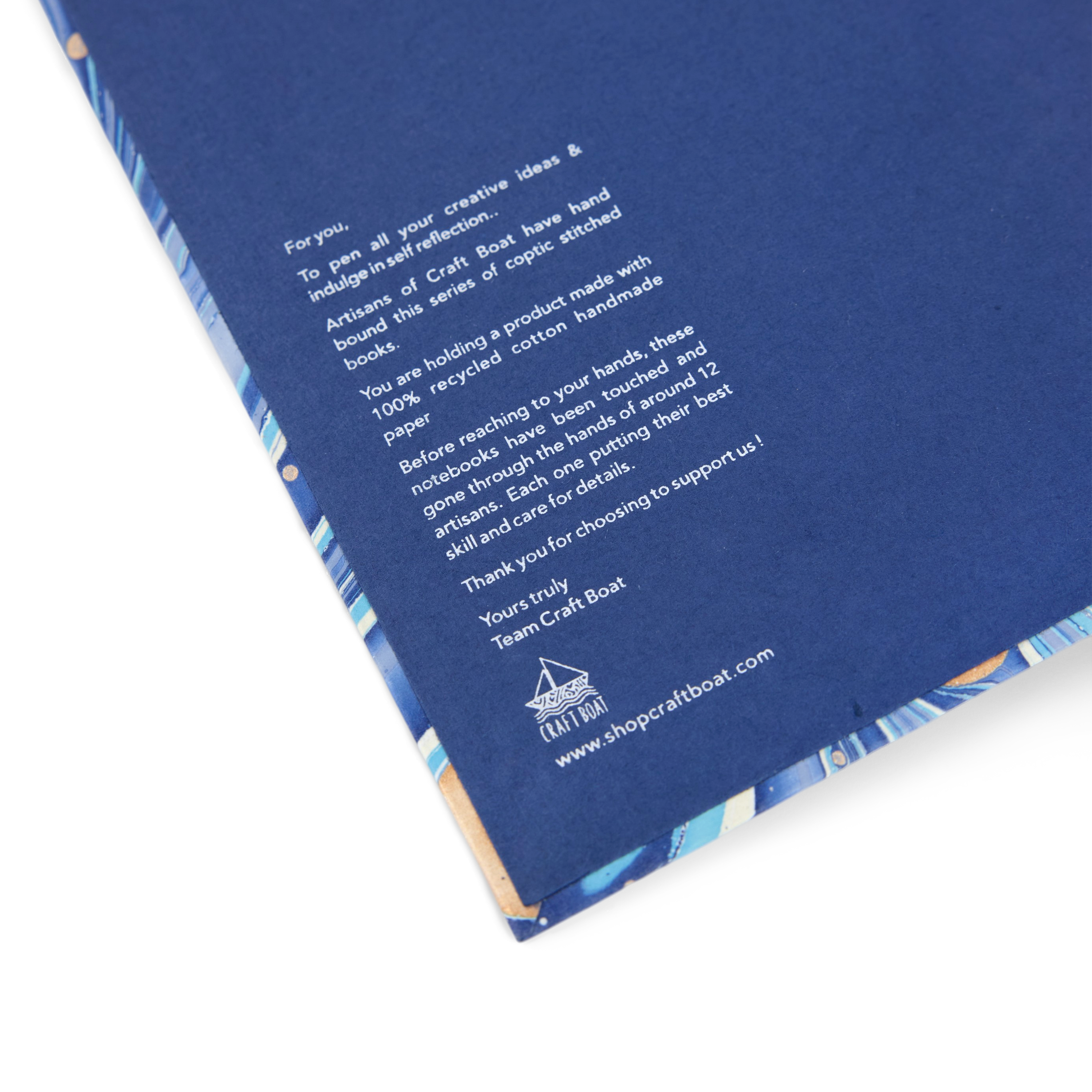 Harbor Blue Pebble – Hand Marbled Journal 6" x 8" | 56 Pages | 150gsm Paper