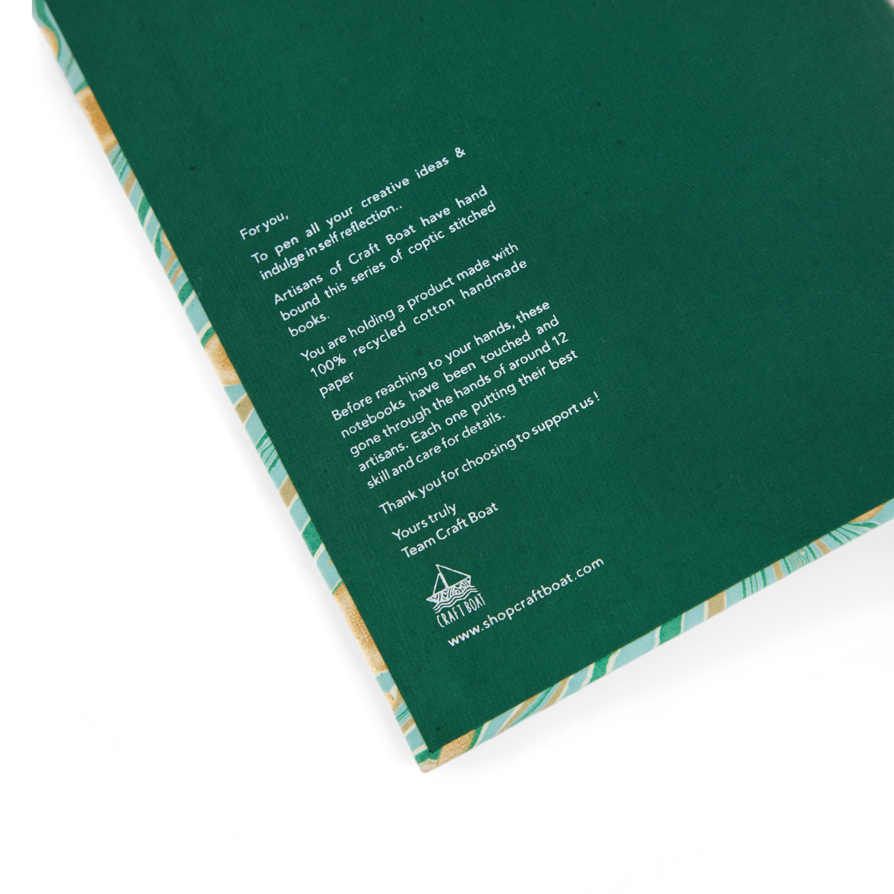 Celadon Green Pebble – Hand Marbled Journal 6" x 8" | 56 Pages | 150gsm Paper