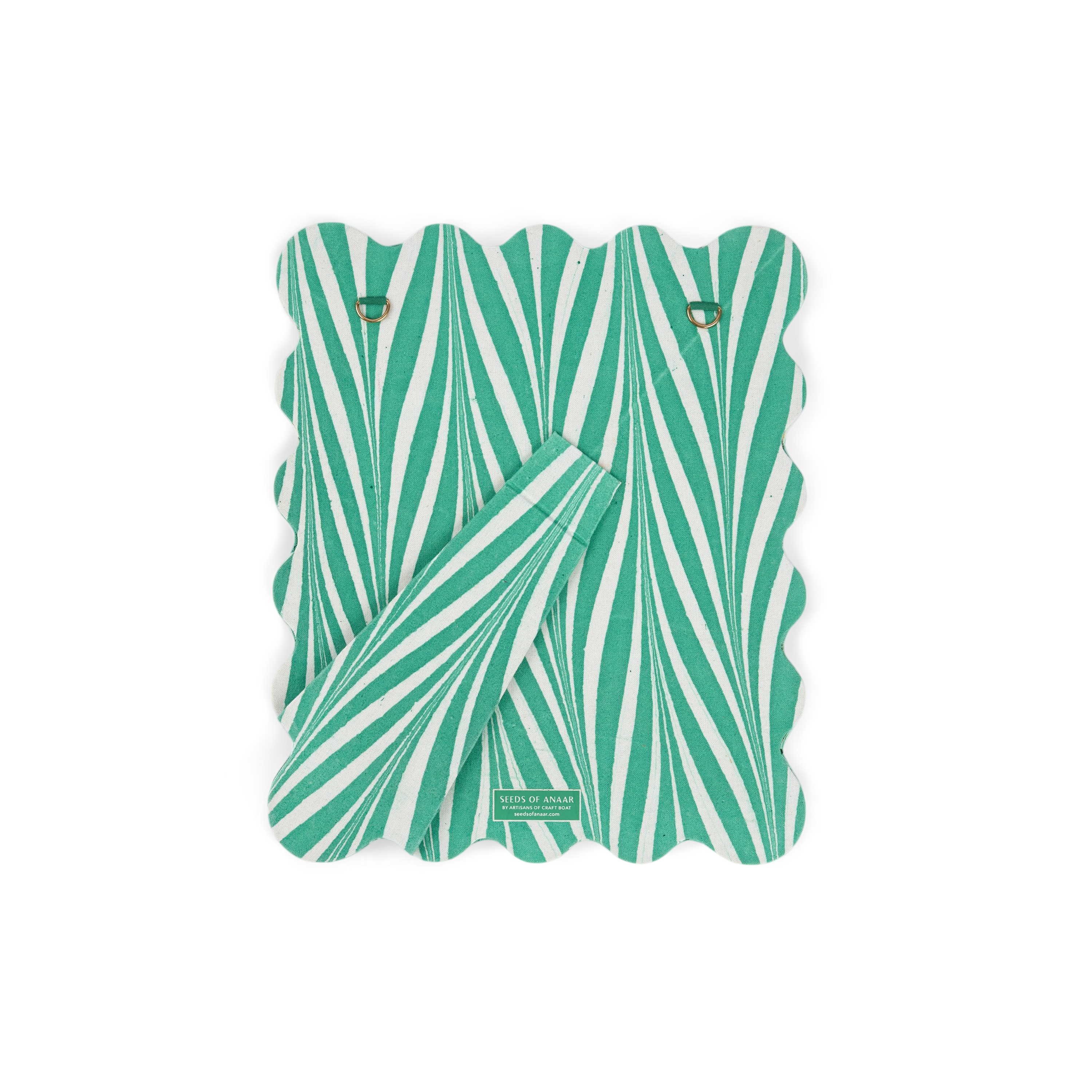 Celadon Green Banyan – Hand Marbled Scalloped Picture Frame | 12" x 10", fits 7" x 5" photo