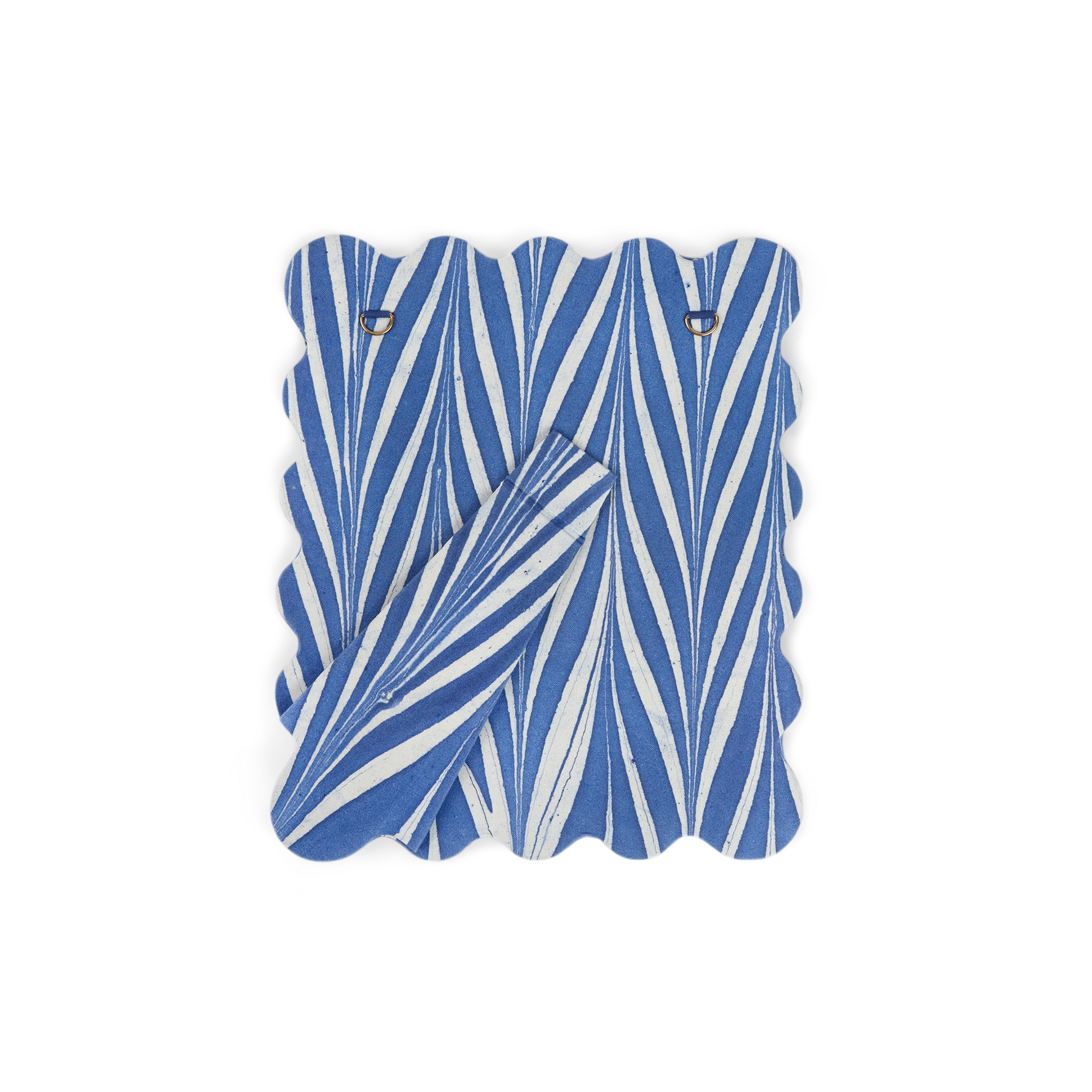 Harbor Blue Banyan – Hand Marbled Scalloped Picture Frame | 12" x 10", fits 7" x 5" photo