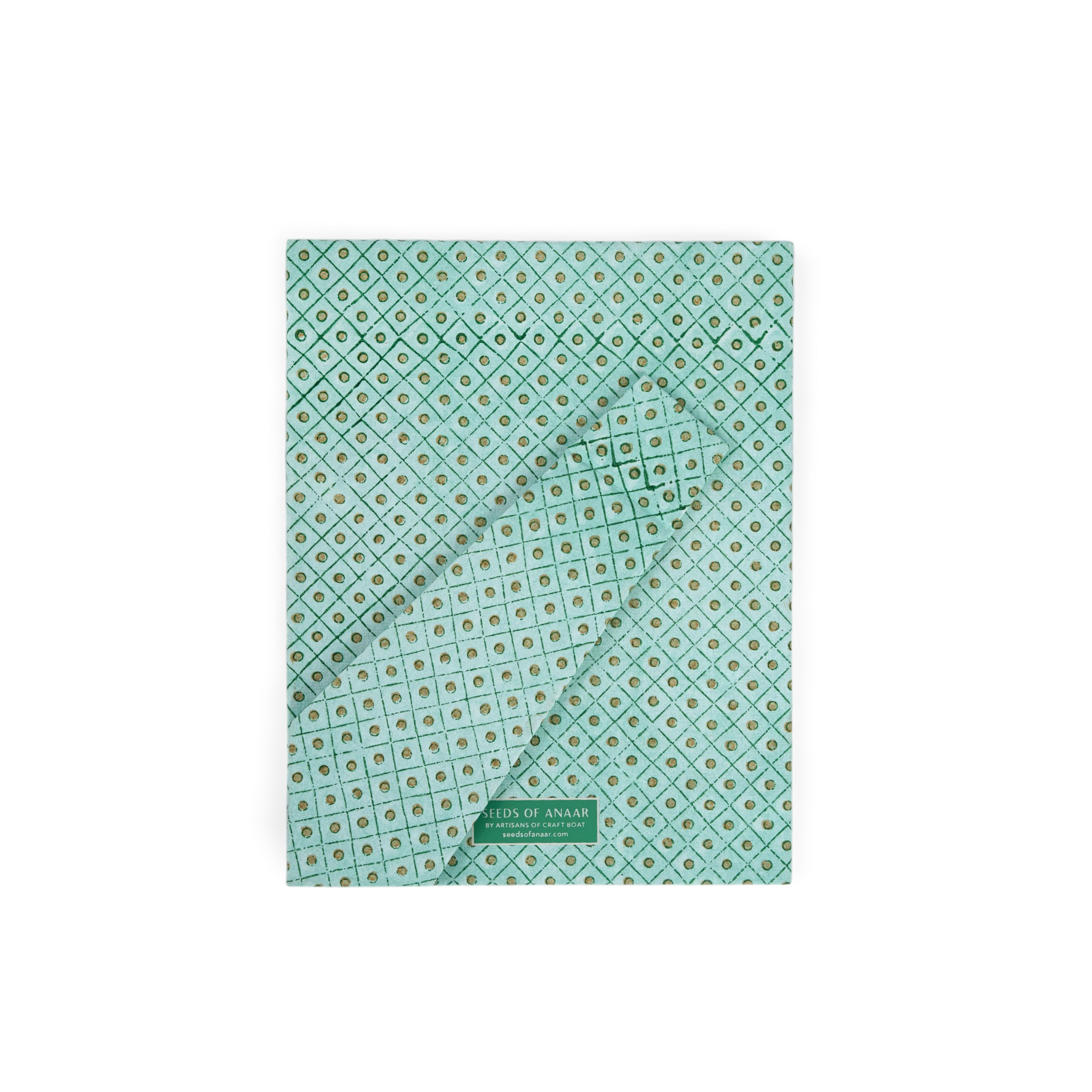 Celadon Green Floral Stripe – Hand Block Printed Tabletop Picture Frame (7.25" x 5.75", fits 6" x 4" photo)