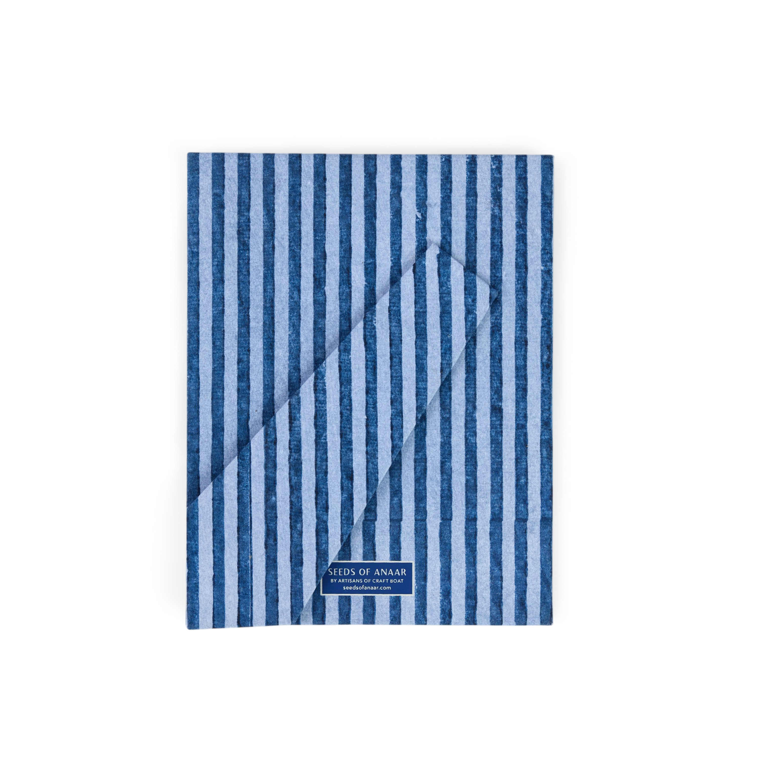Harbor Blue Classic Stripe – Hand Block Printed Tabletop Picture Frame (7.25" x 5.75", fits 6" x 4" photo)