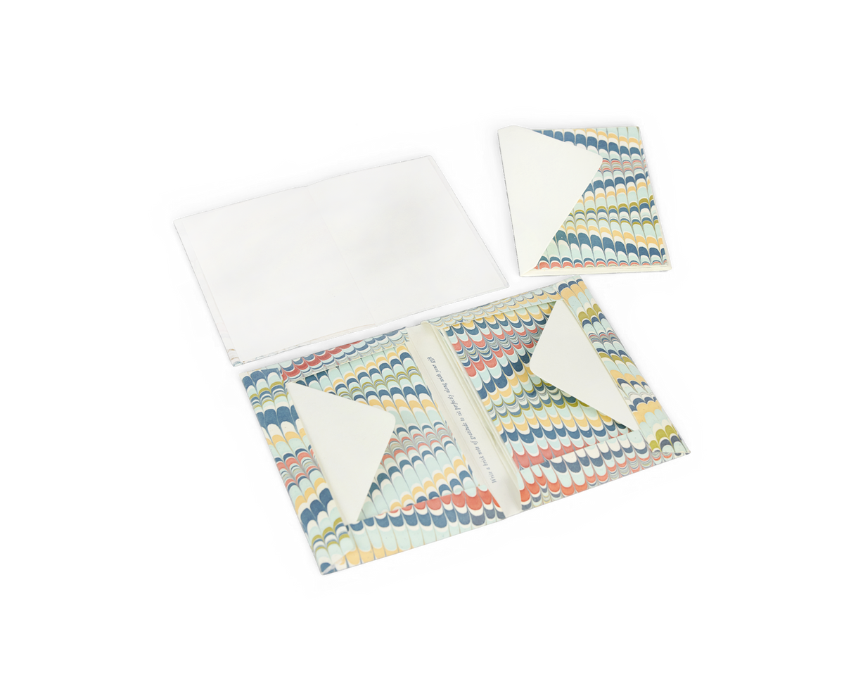 Ocean Wave – Hand Marbled Greeting Card Folder Set (6” x 4” | 100% Recycled Cotton Paper)