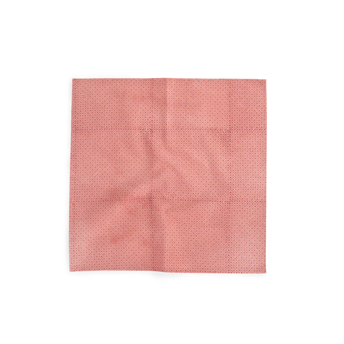 Garnet Red Dot & Grid – Hand Block Printed Cotton Napkin (Set of 2) (18" x 18")