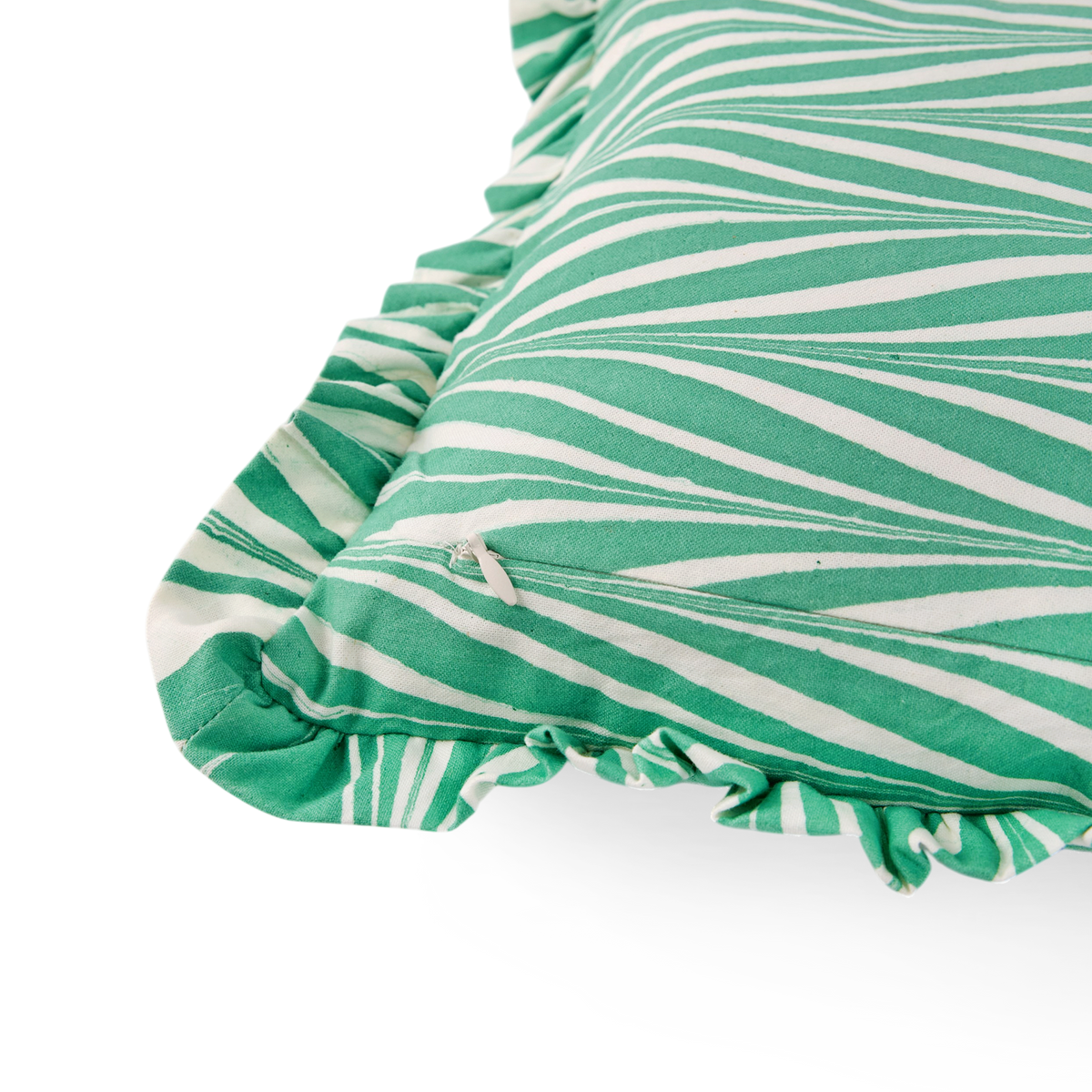 Celadon Green Banyan – Hand Marbled Cotton Pillow Cover (12" x 16")