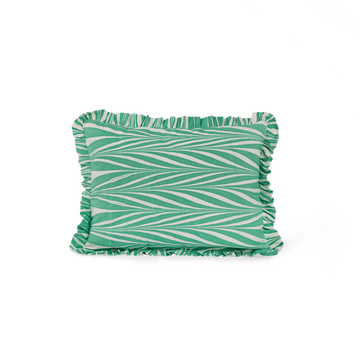 Celadon Green Banyan – Hand Marbled Cotton Pillow Cover (12" x 16")