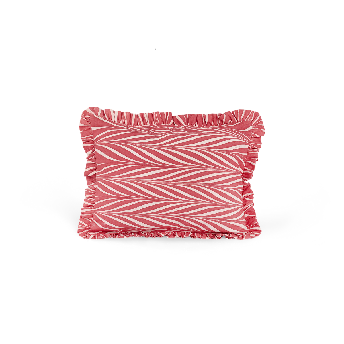 Garnet Red Banyan – Hand Marbled Cotton Pillow Cover (12" x 16")