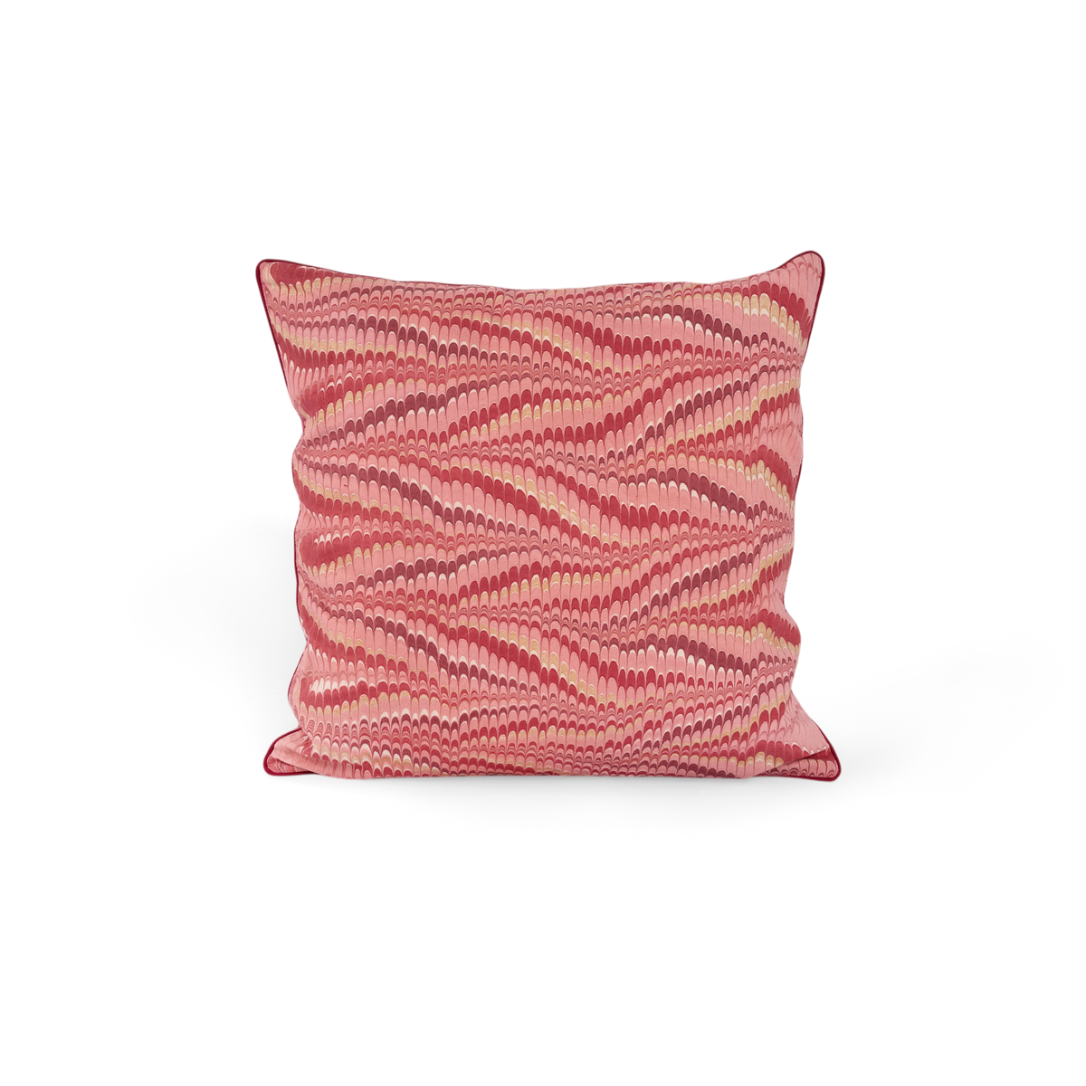 Garnet Red Mountain – Hand Marbled Cotton Cushion Cover (18" x 18")