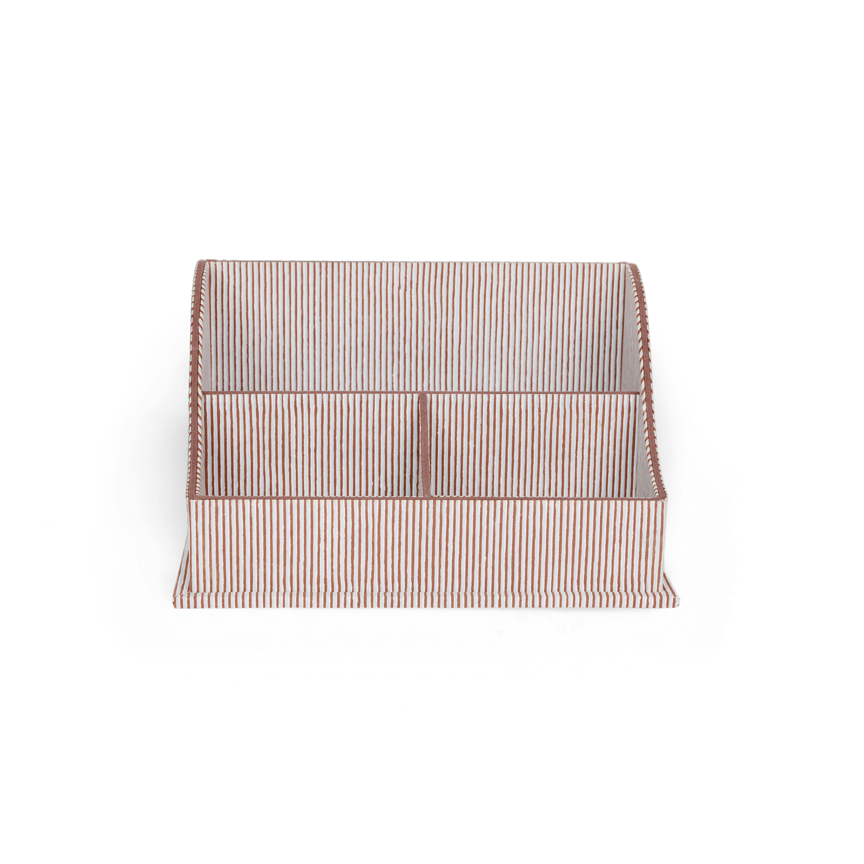 Rust Rhythm – Hand Block Printed Letter Sorter (10.25” L x 6” W x 6” H | 100% Recycled Cotton Paper)