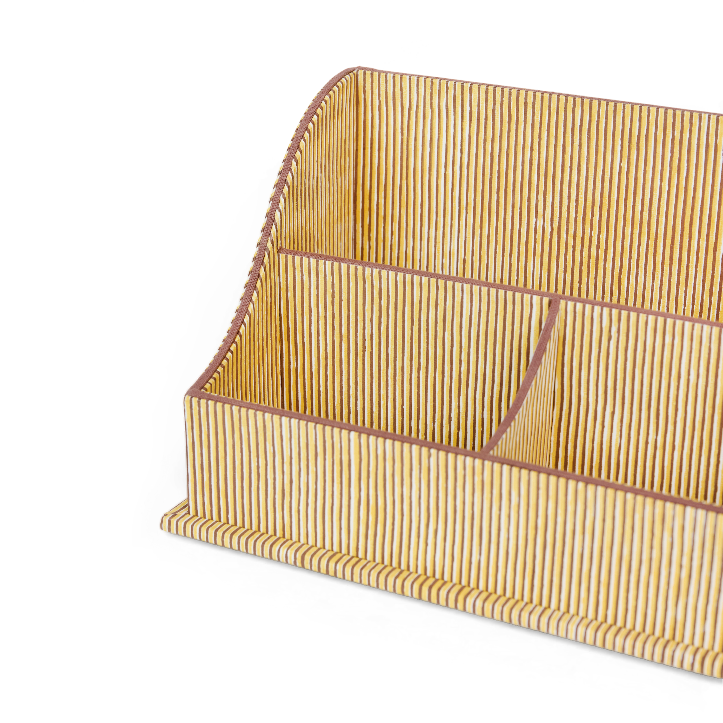 Amber Rhythm – Hand Block Printed Letter Sorter (10.25” L x 6” W x 6” H | 100% Recycled Cotton Paper)