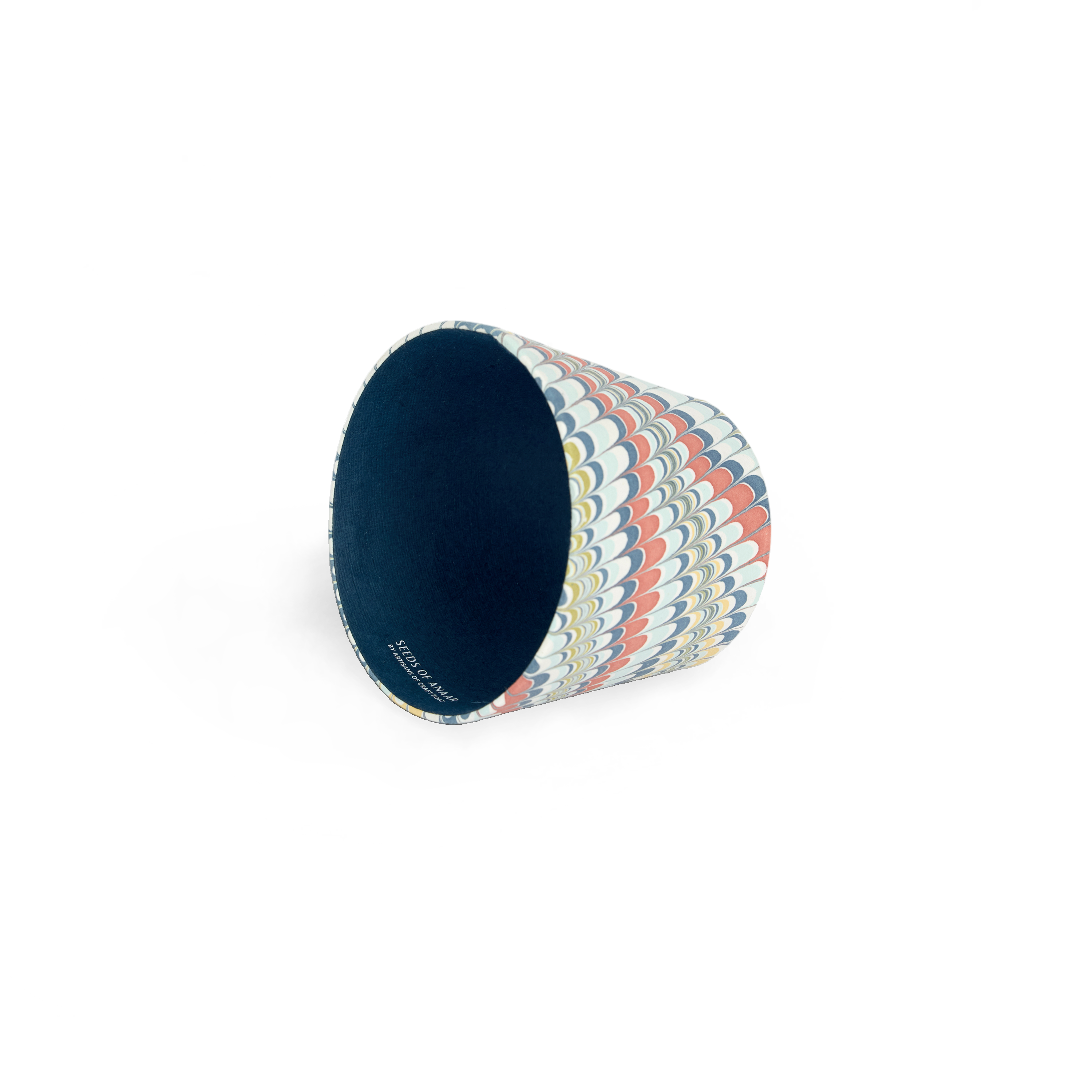 Ocean Wave – Hand Marbled Lampshade Cover (3.75” H x 4.5” W x 3.5” Ø | 100% Recycled Cotton Paper)