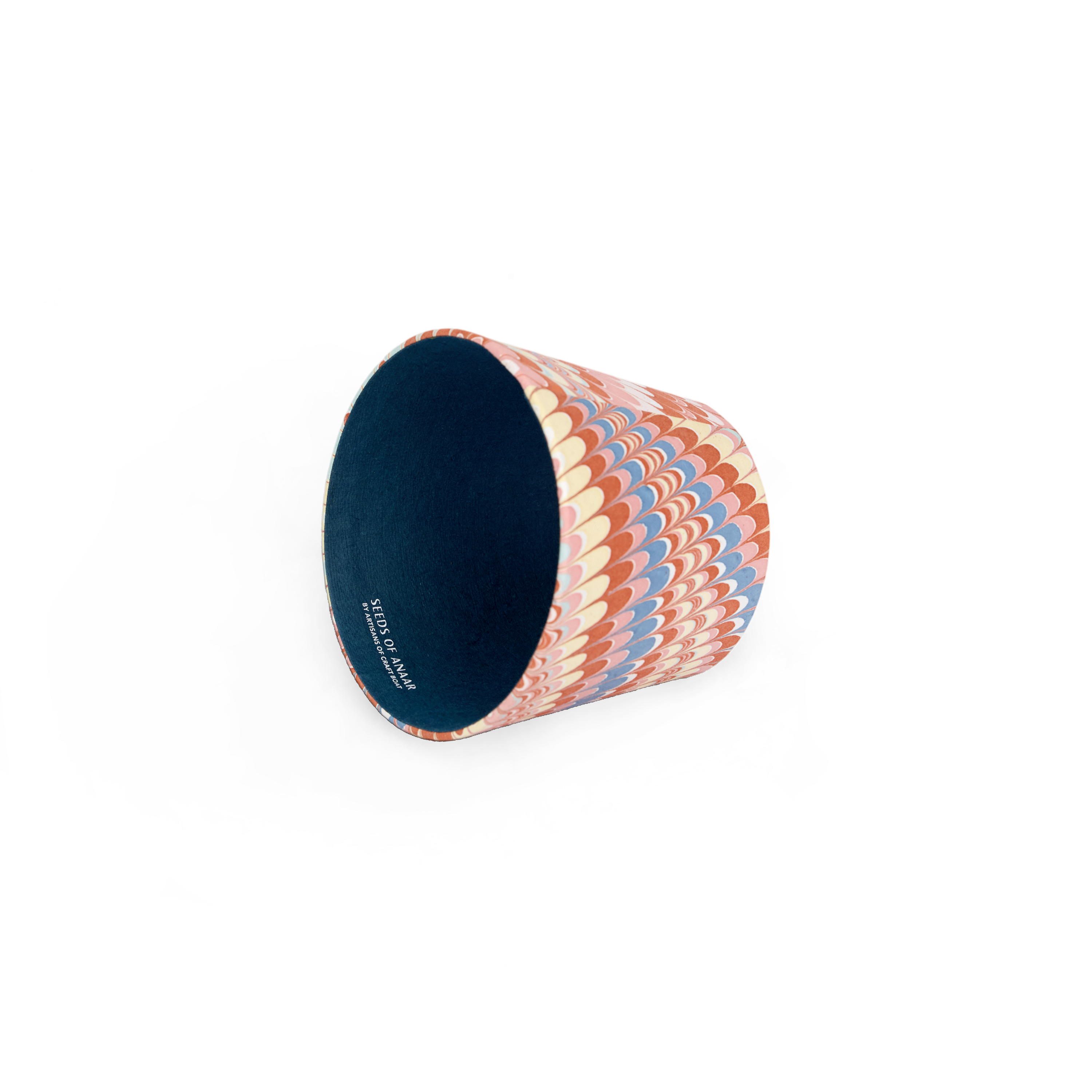 Sunset Wave – Hand Marbled Lampshade Cover (3.75” H x 4.5” W x 3.5” Ø | 100% Recycled Cotton Paper)