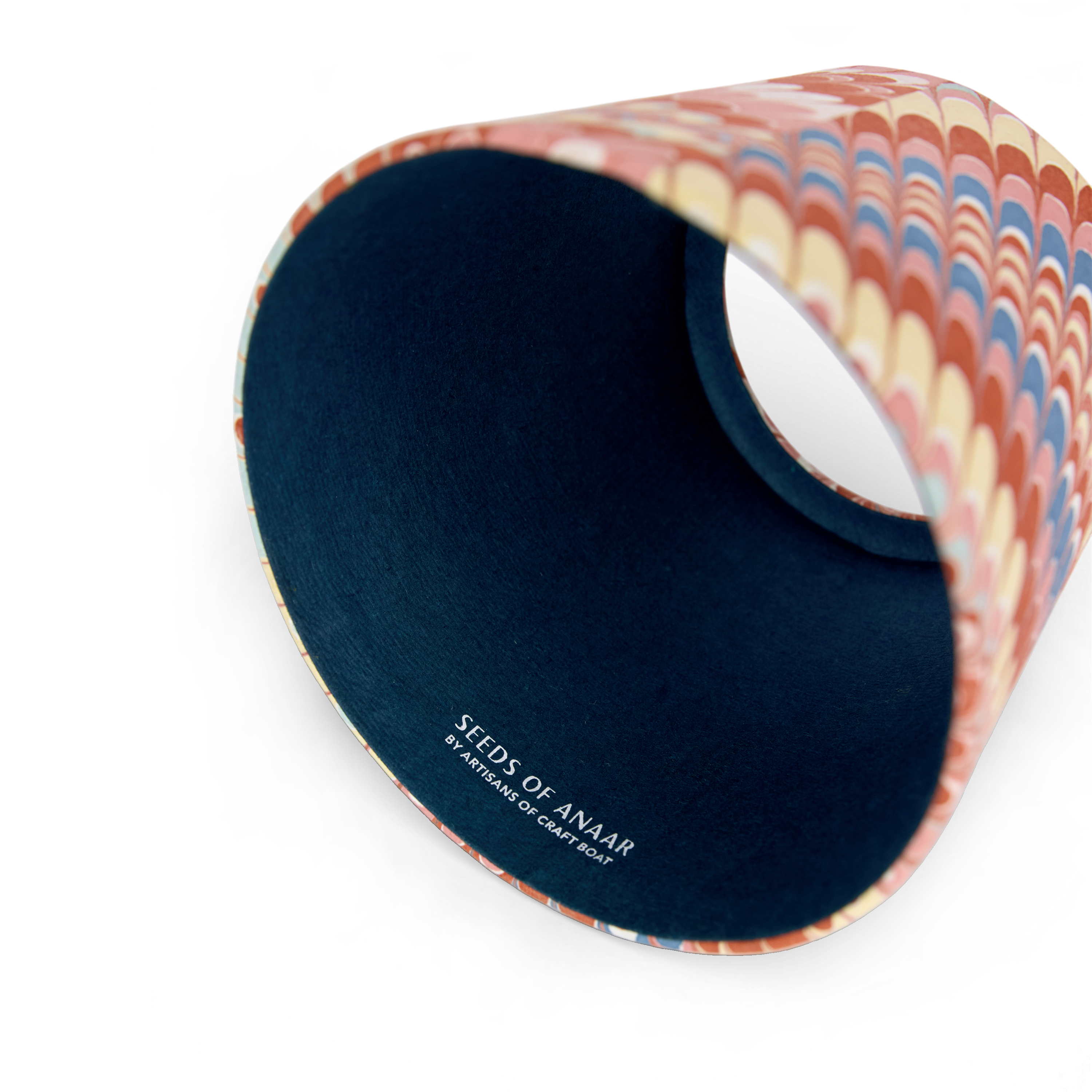 Sunset Wave – Hand Marbled Lampshade Cover (3.75” H x 4.5” W x 3.5” Ø | 100% Recycled Cotton Paper)