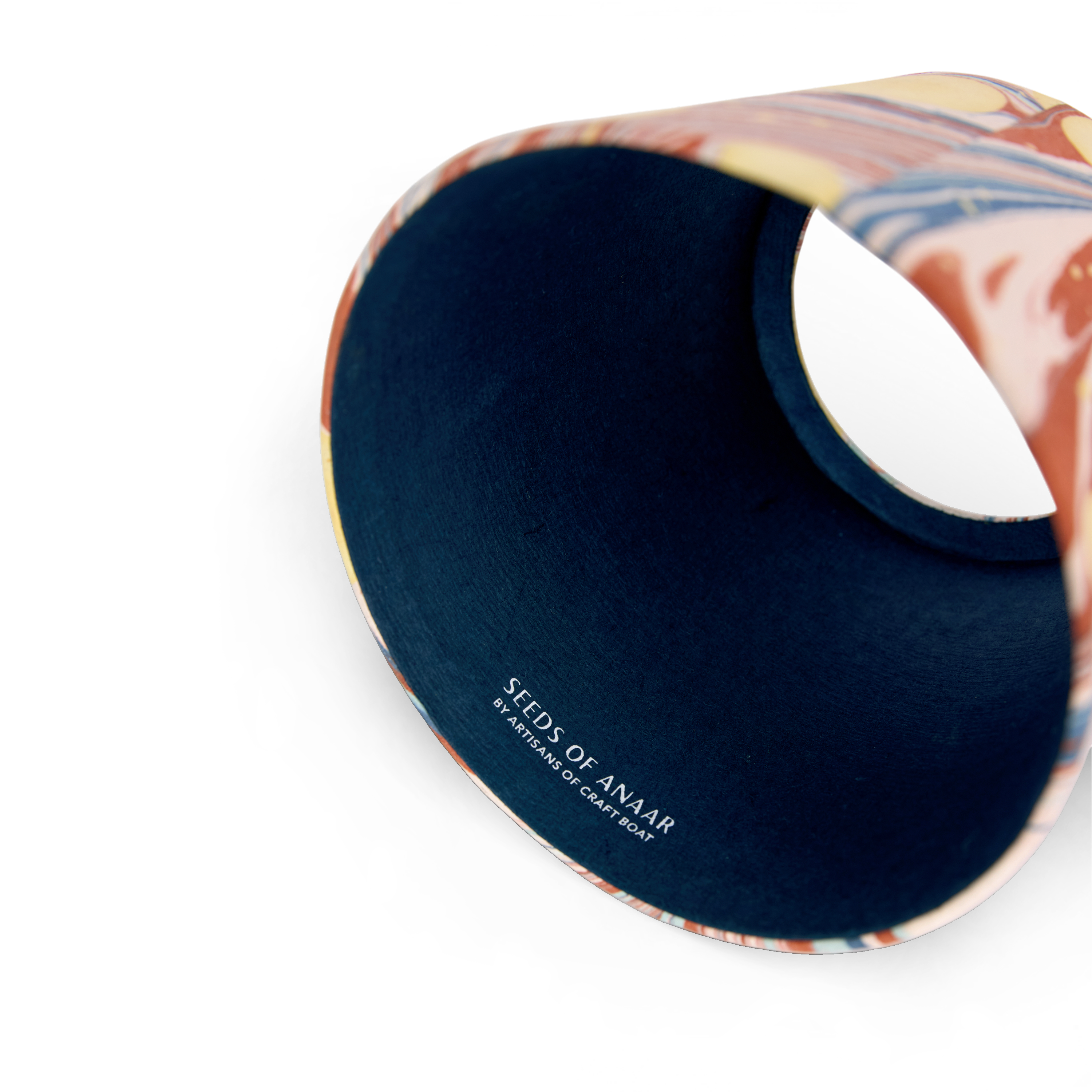 Sunset Swirl – Hand Marbled Lampshade Cover (3.75” H x 4.5” W x 3.5” Ø | 100% Recycled Cotton Paper)