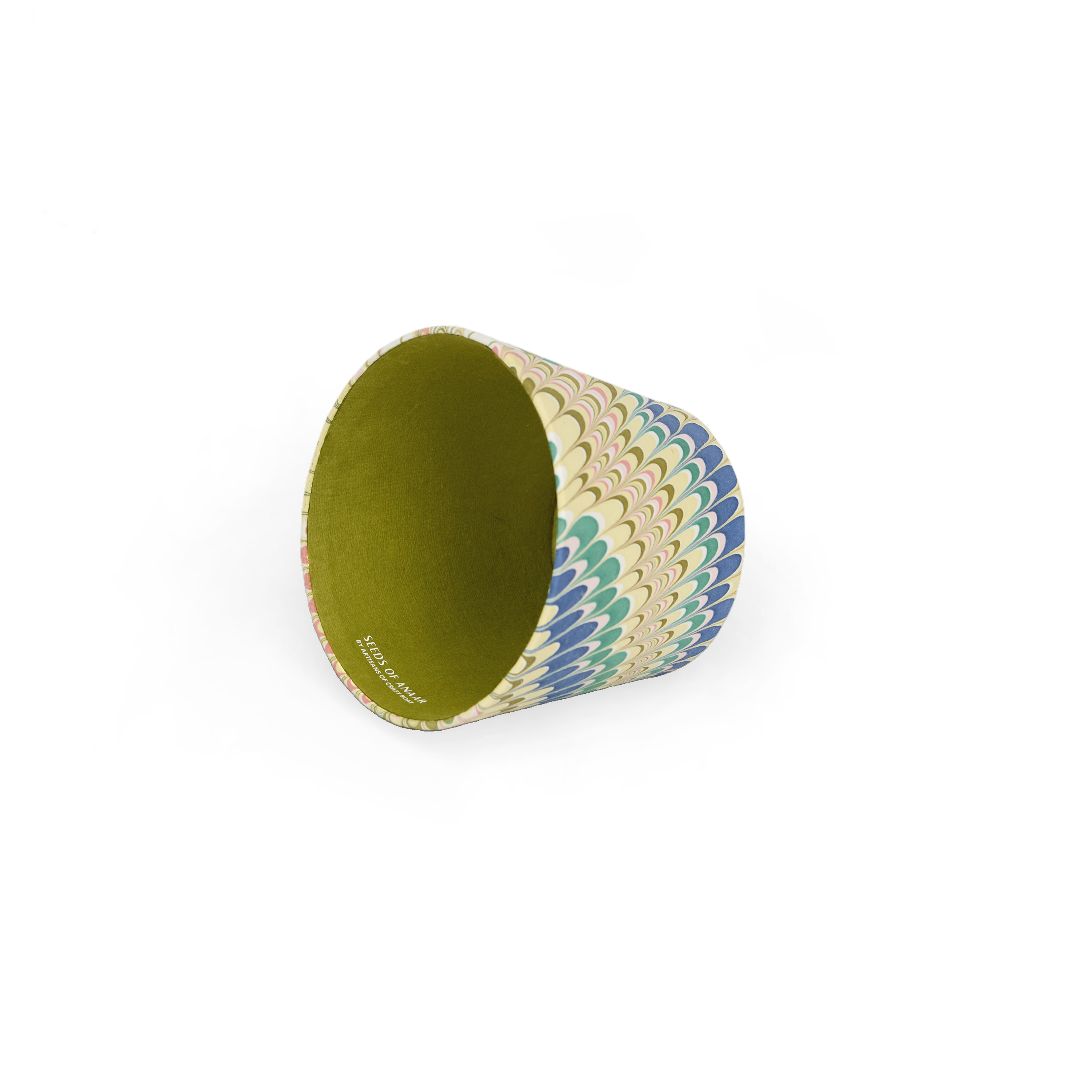 Meadow Wave – Hand Marbled Lampshade Cover (3.75” H x 4.5” W x 3.5” Ø | 100% Recycled Cotton Paper)