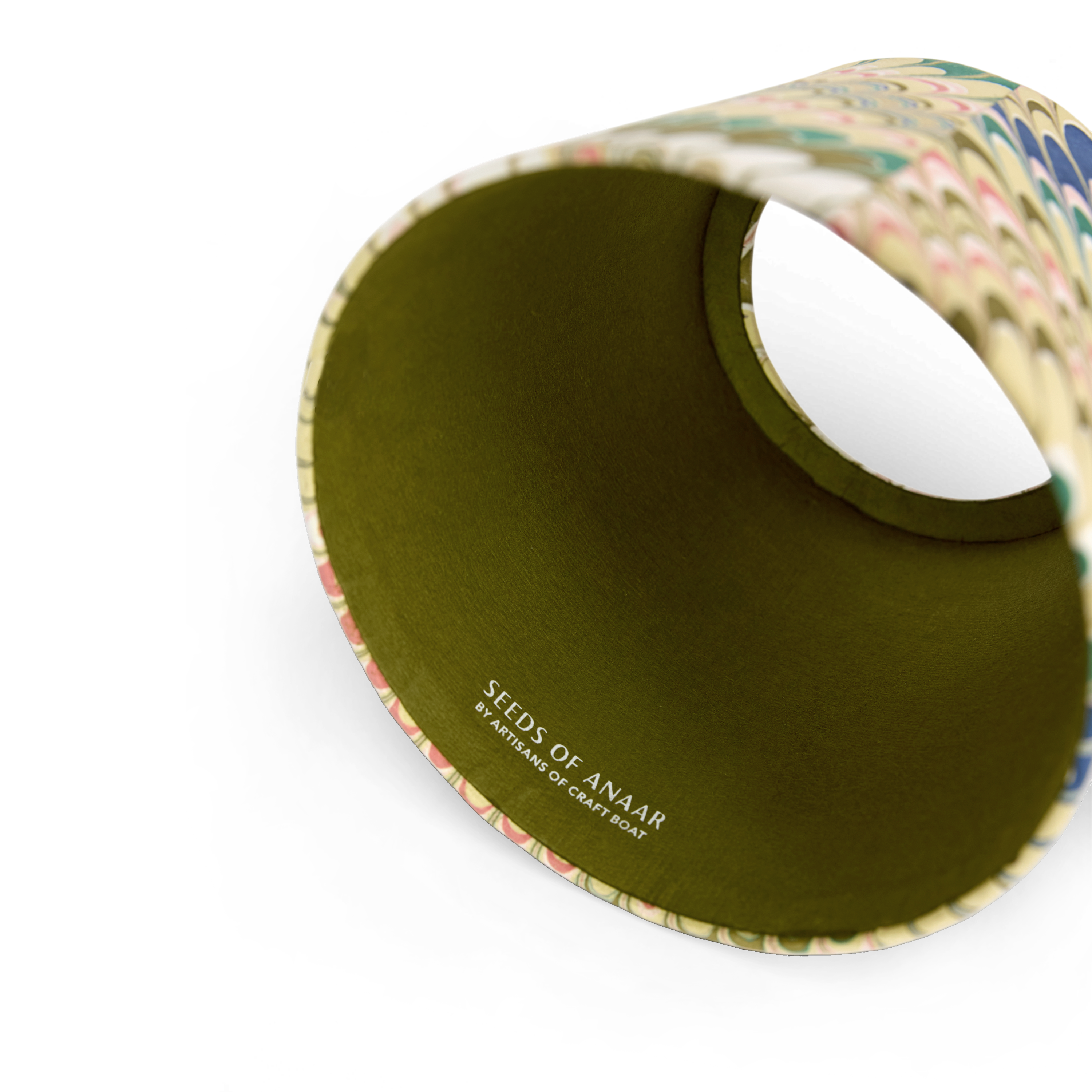 Meadow Wave – Hand Marbled Lampshade Cover (3.75” H x 4.5” W x 3.5” Ø | 100% Recycled Cotton Paper)