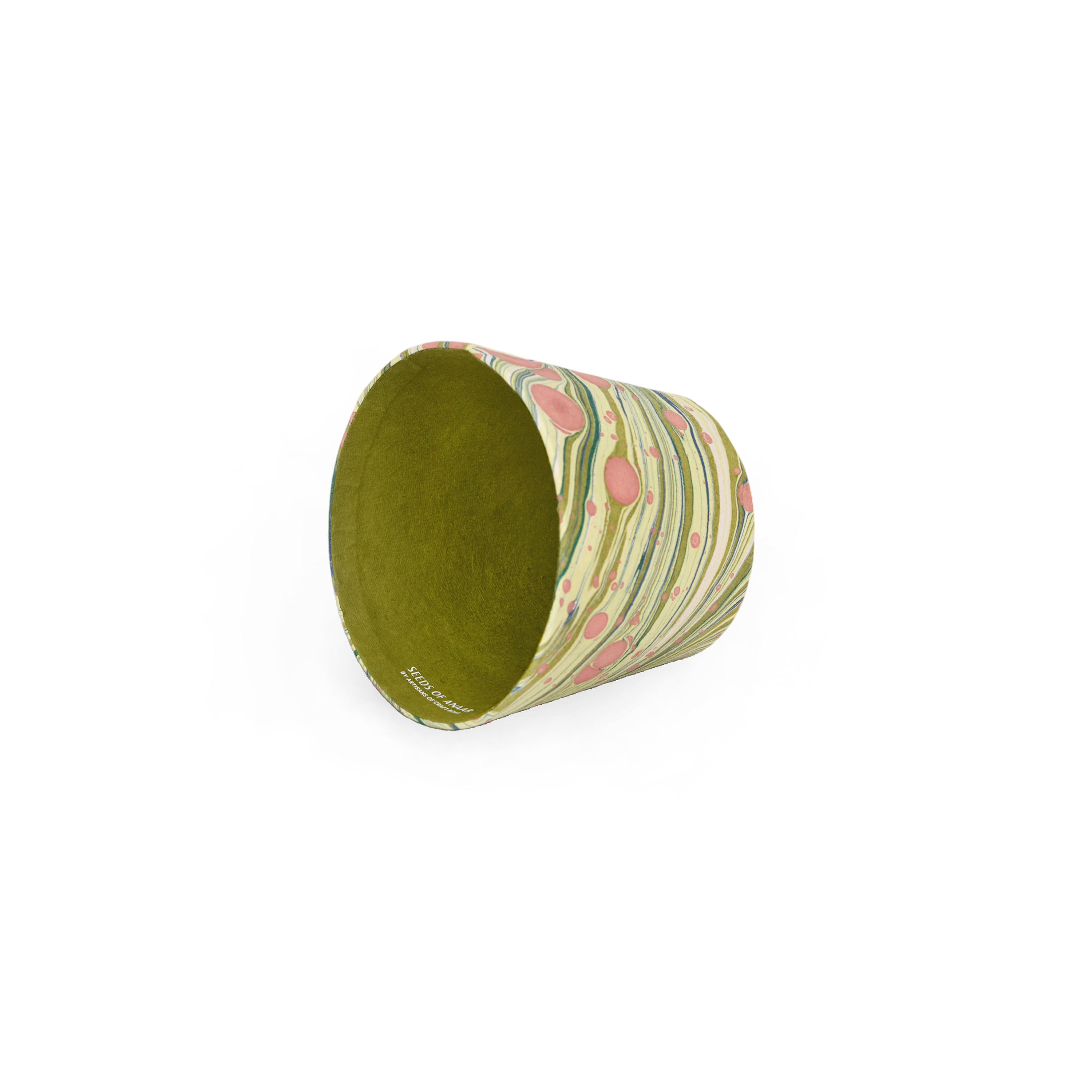 Meadow Swirl – Hand Marbled Lampshade Cover (3.75” H x 4.5” W x 3.5” Ø | 100% Recycled Cotton Paper)
