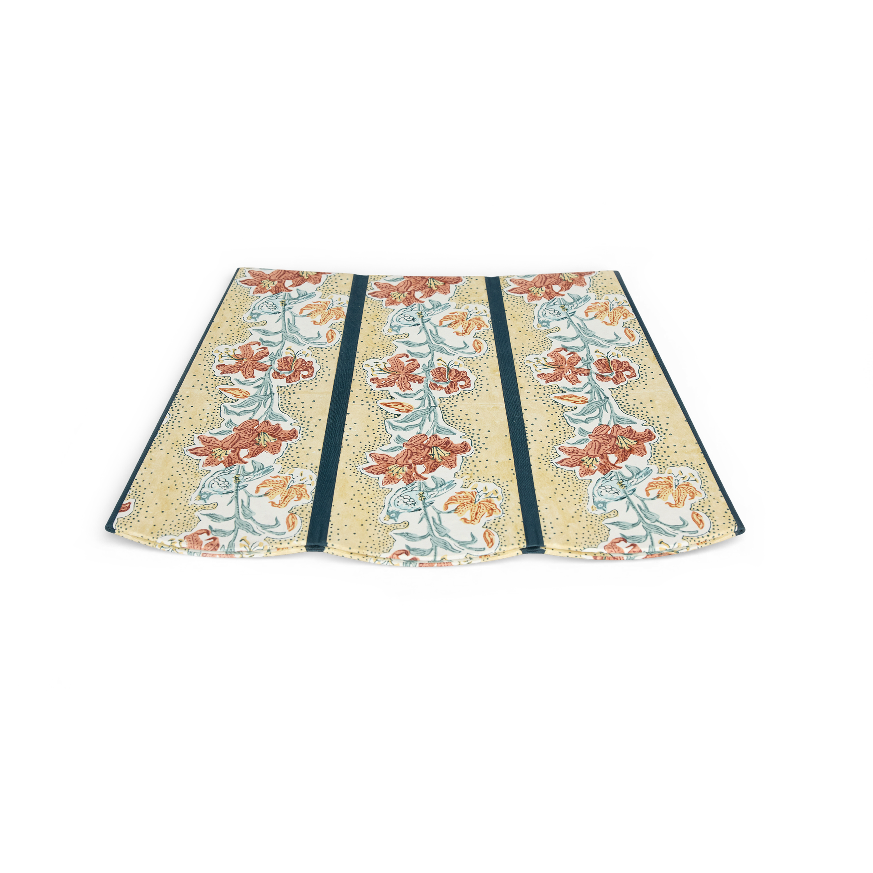 Earth Garden – Hand Block Printed Scalloped Basket (9.5" W x 9.5" D x 12" H.)