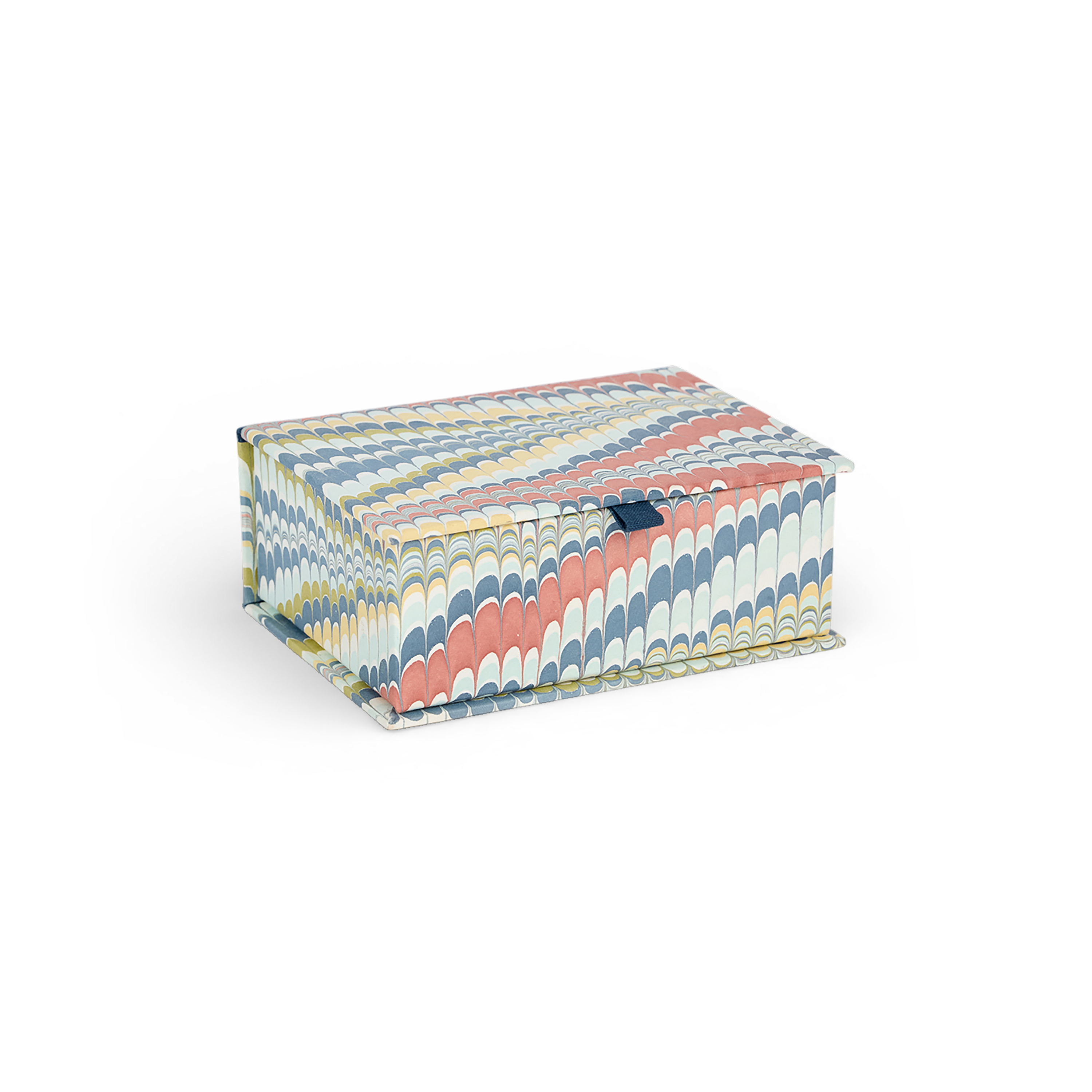 Ocean Wave – Hand Marbled Keepsake Box (6.75” x 5” x 2.75” | 100% Recycled Cotton Paper)