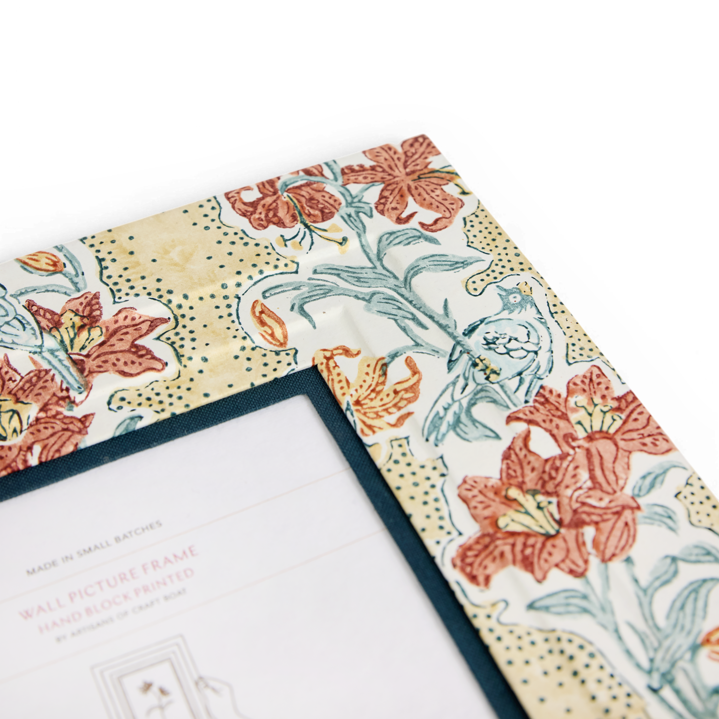 Earth Garden – Hand Block Printed Wall Picture Frame (12" x 10", fits 7" x 5" photo)