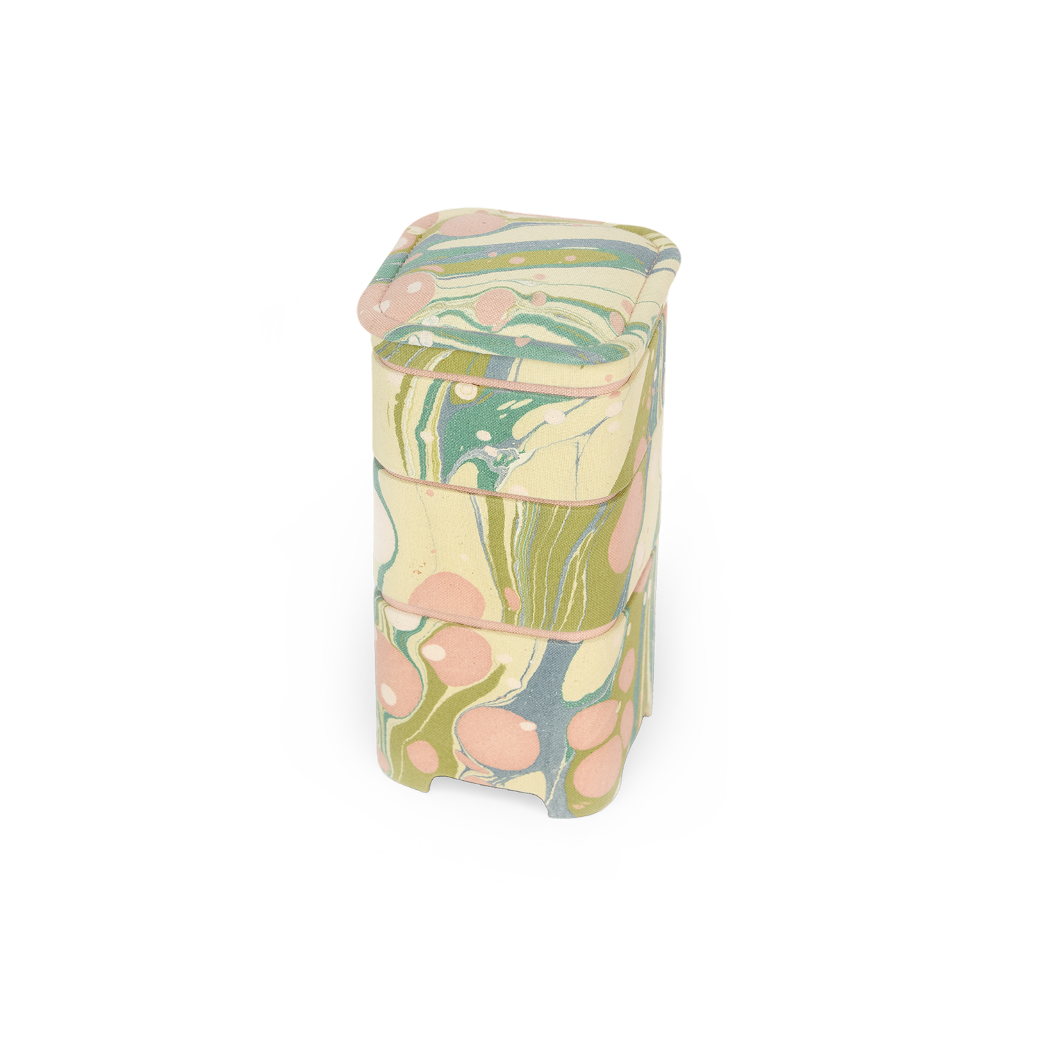 Meadow Stone – Hand Marbled Jewellery Organizer Set (4" × 4" × 8" | Set of 3)