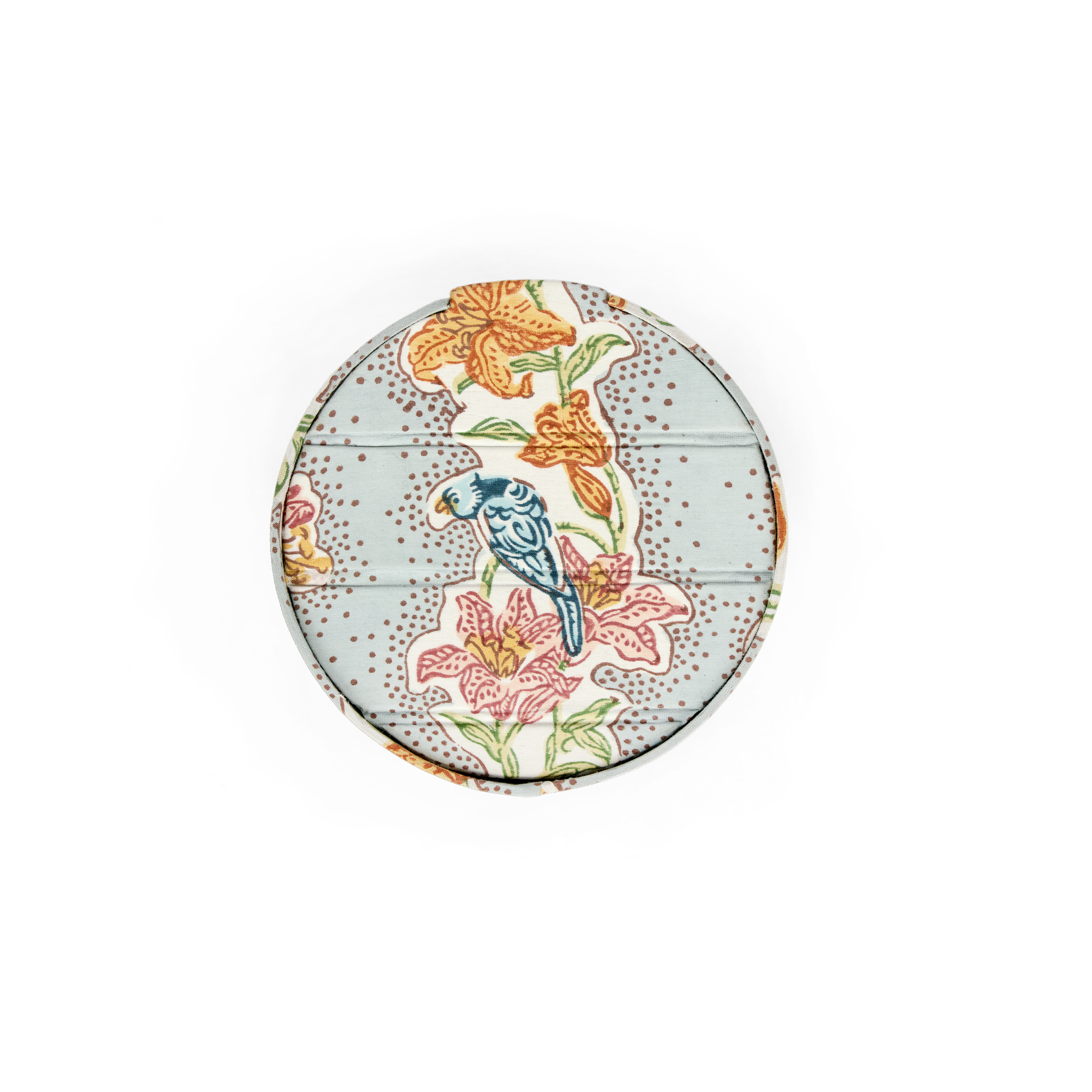 Parrot Garden – Block Printed Keepsake jewellery box (5.25" x 5.25" x 3")