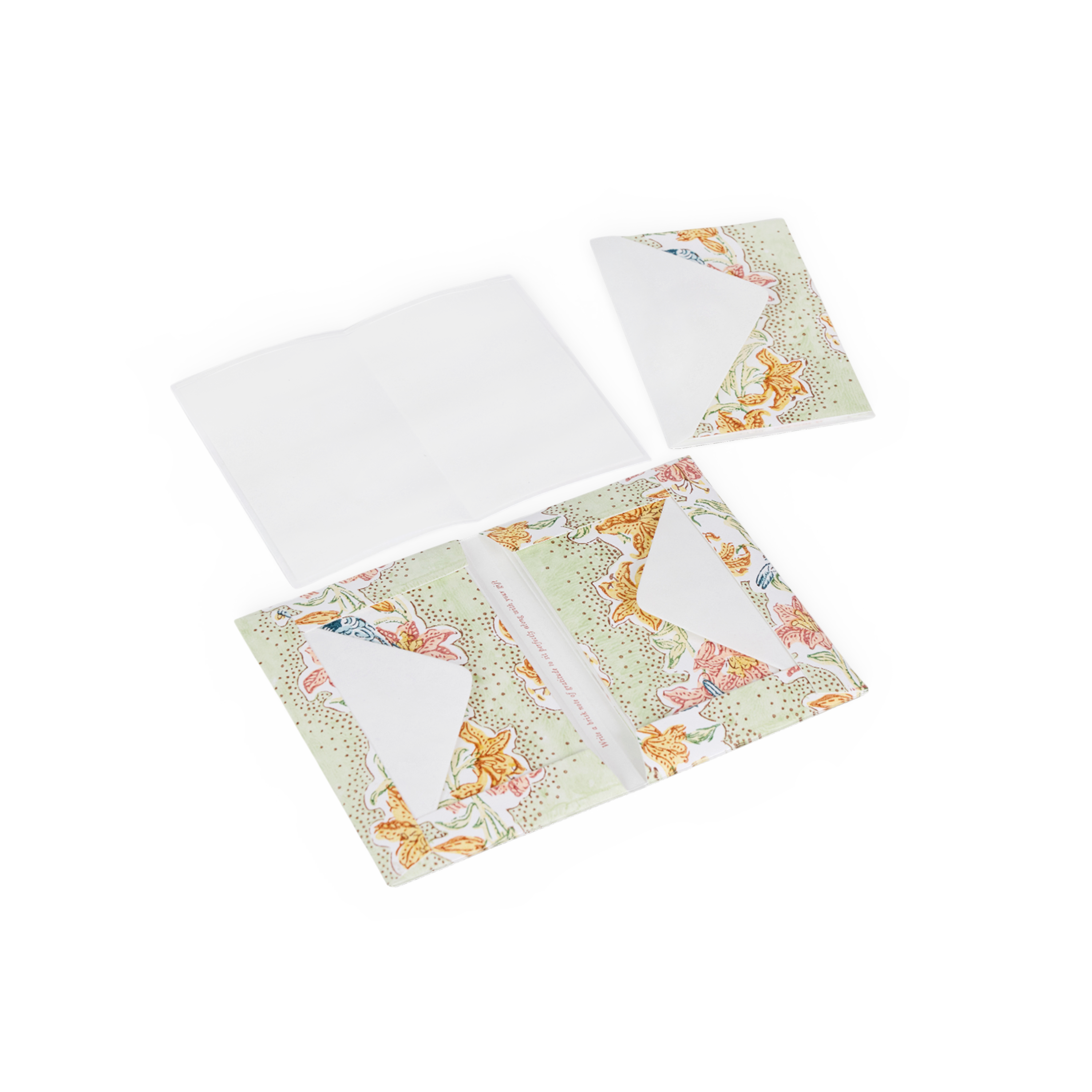 Parrot Garden – Hand Printed Greeting Card Folder Set (6” x 4” | 100% Recycled Cotton Paper)