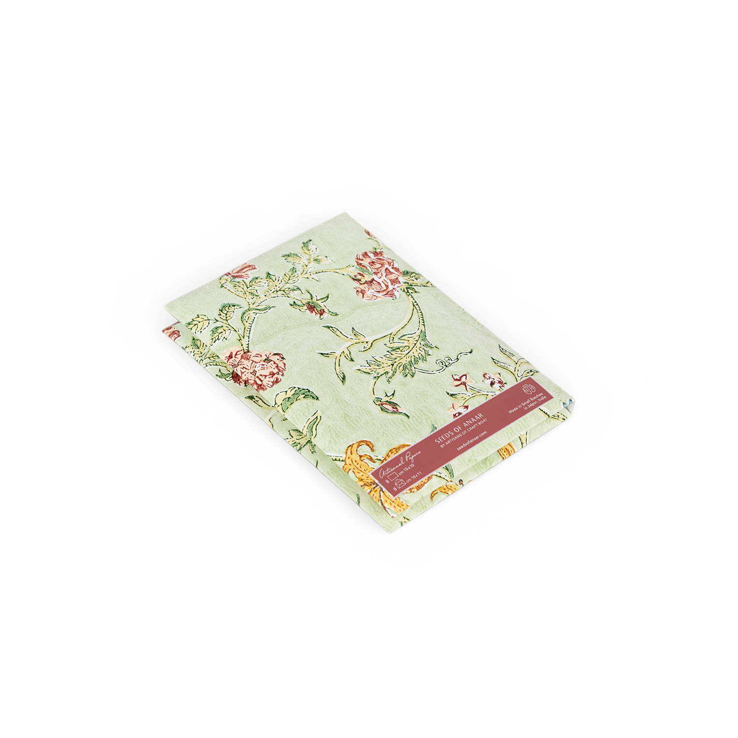 Spring Meadow – Hand Printed Greeting Card Folder Set (6” x 4” | 100% Recycled Cotton Paper)