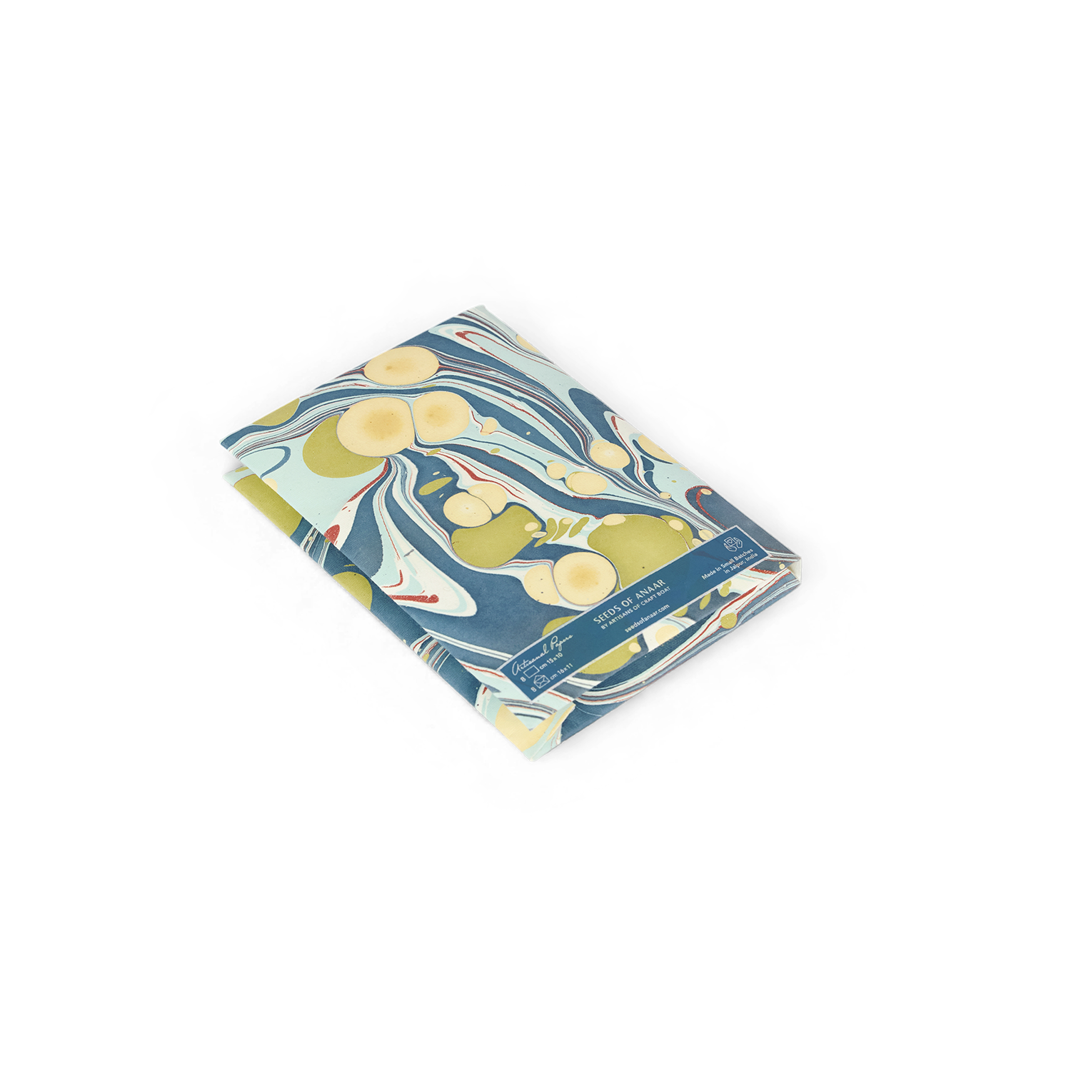 Ocean Stone – Hand Marbled Greeting Card Folder Set (6” x 4” | 100% Recycled Cotton Paper)