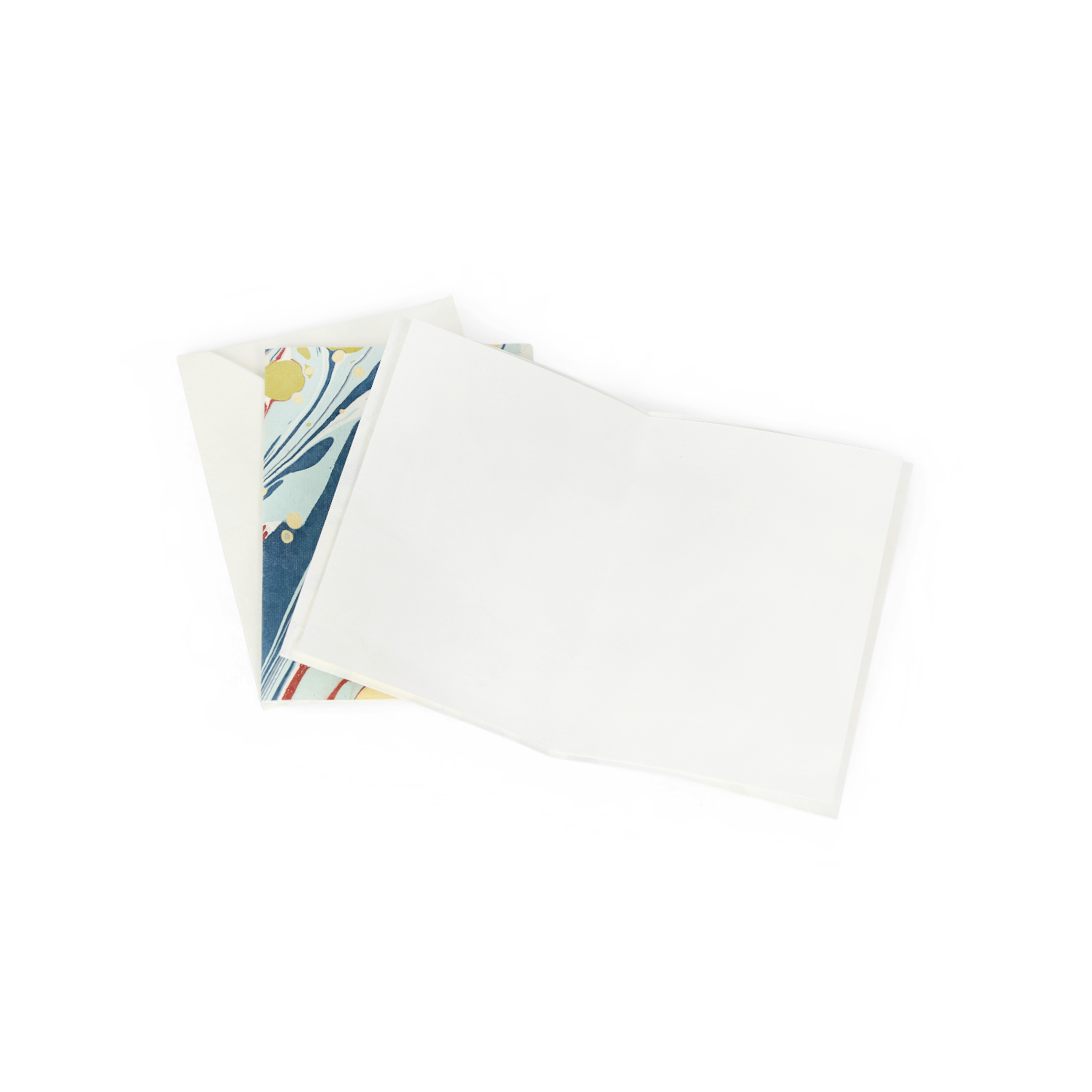 Ocean Stone – Hand Marbled Greeting Card Folder Set (6” x 4” | 100% Recycled Cotton Paper)
