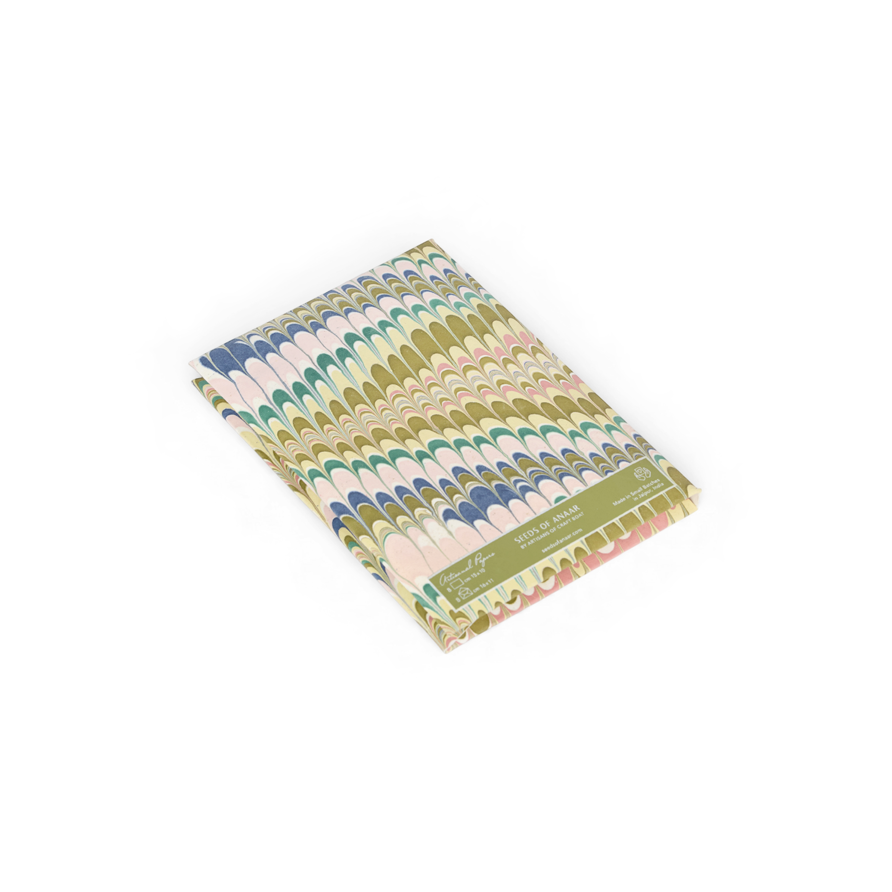 Meadow Wave – Hand Marbled Greeting Card Folder Set (6” x 4” | 100% Recycled Cotton Paper)