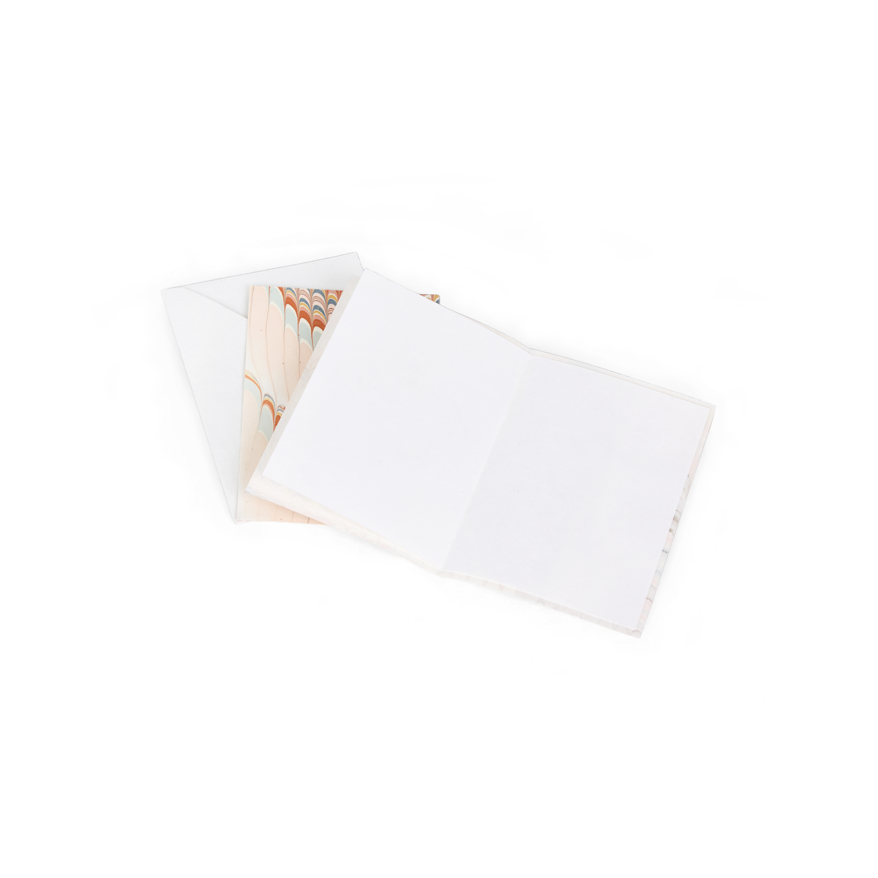 Sunset Wave – Hand Marbled Greeting Card Folder Set (6” x 4” | 100% Recycled Cotton Paper)