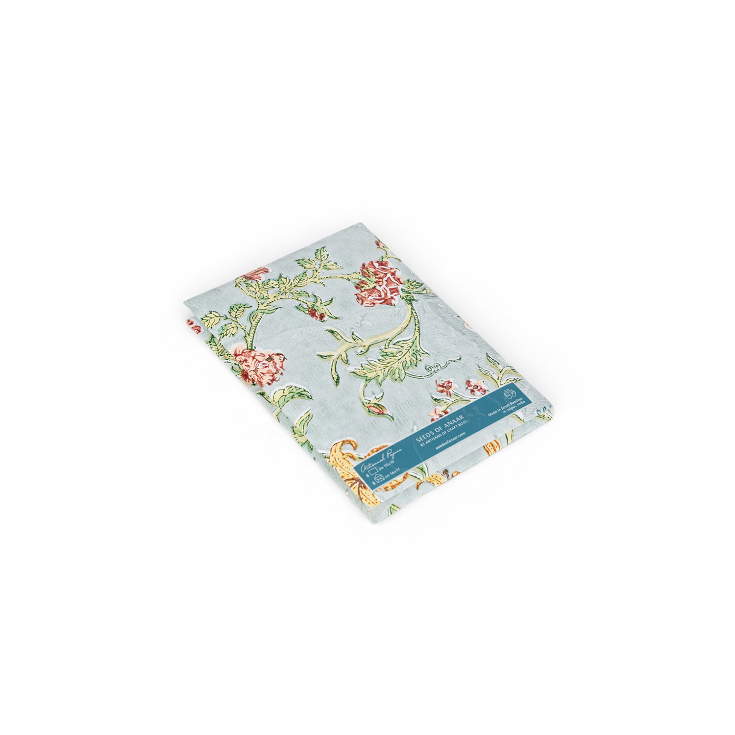 Neel Bagh – Hand Printed Greeting Card Folder Set (6” x 4” | 100% Recycled Cotton Paper)