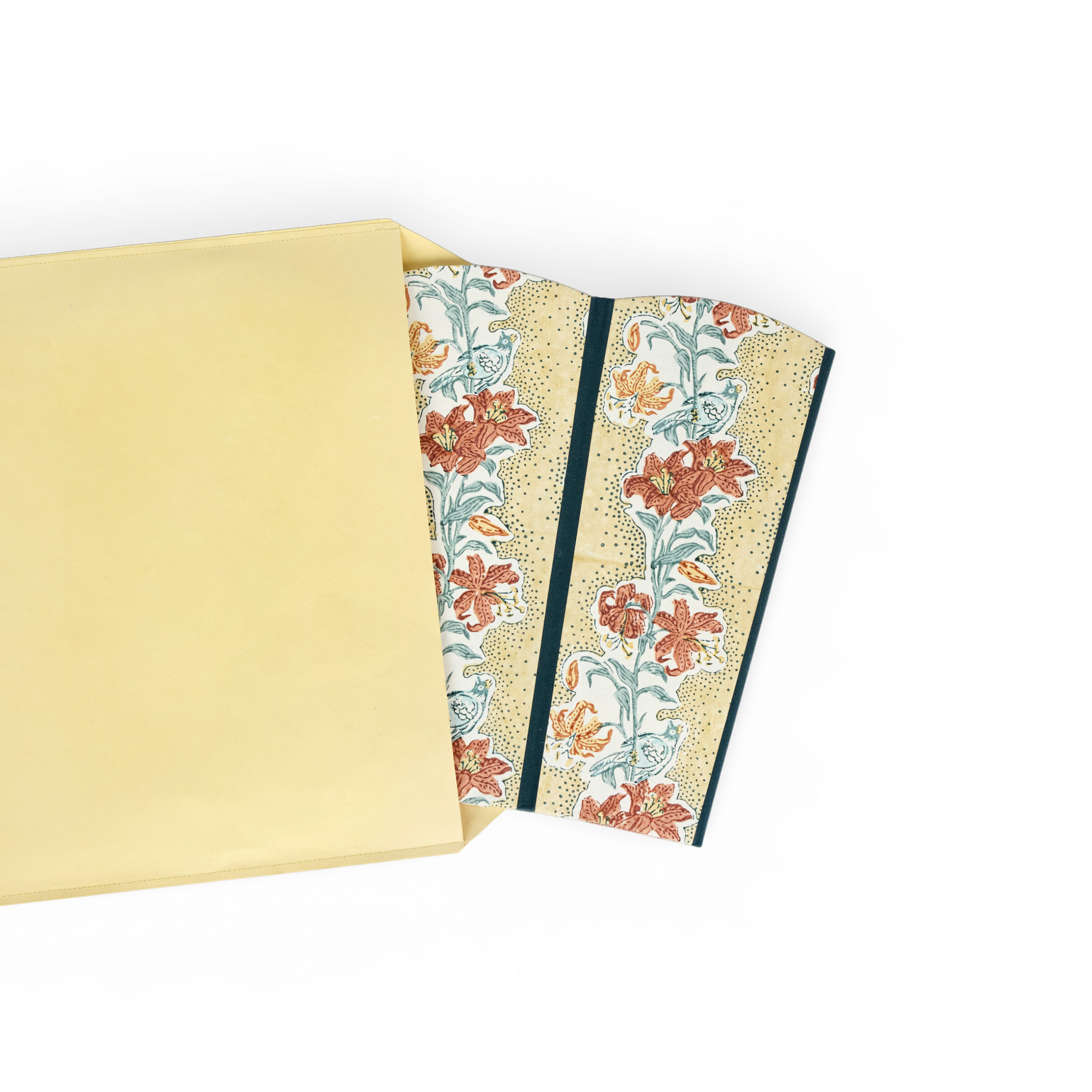 Earth Garden – Hand Block Printed Scalloped Basket (9.5" W x 9.5" D x 12" H.)