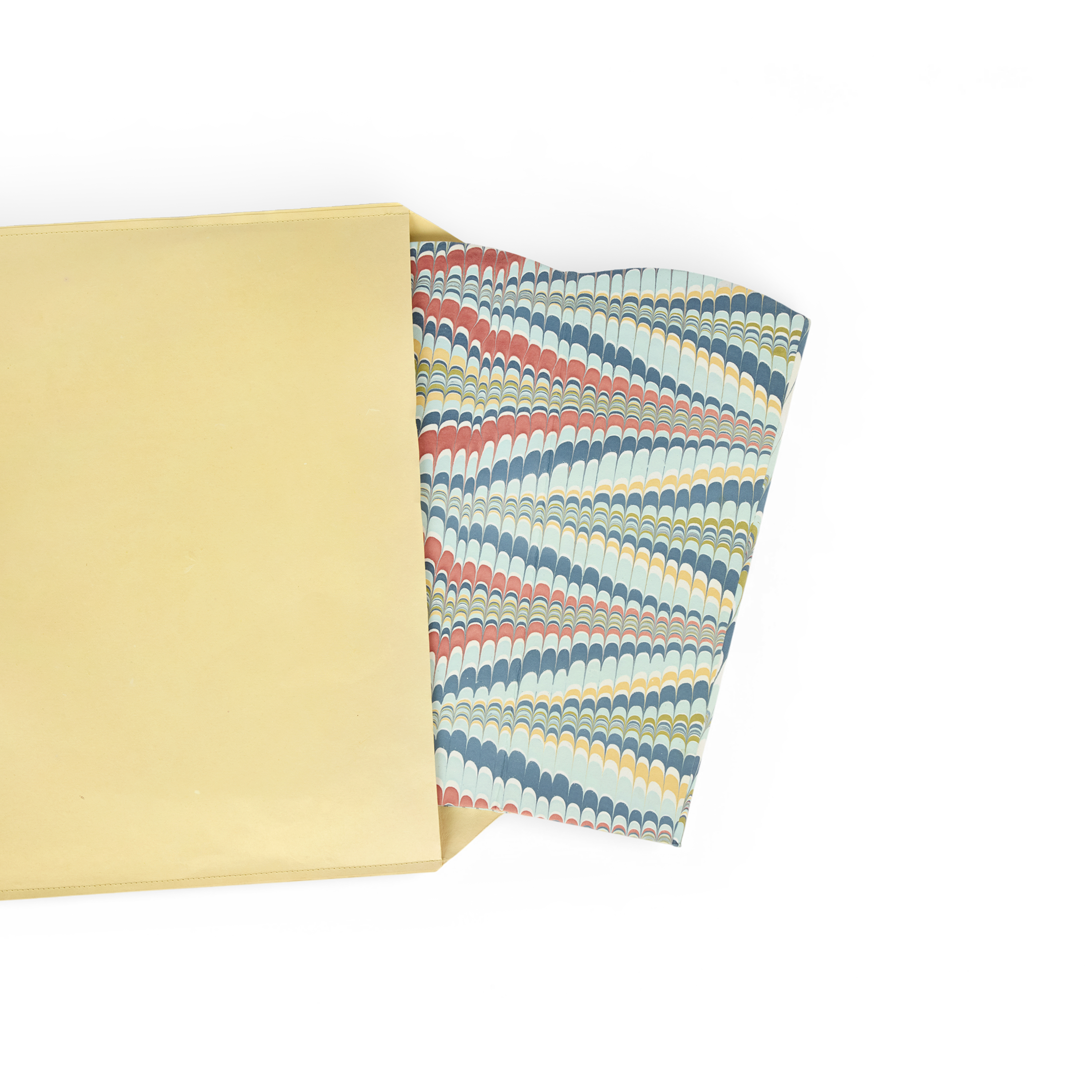 Ocean Wave – Hand Marbled Scalloped Basket (9.5" W x 9.5" D x 12" H.)