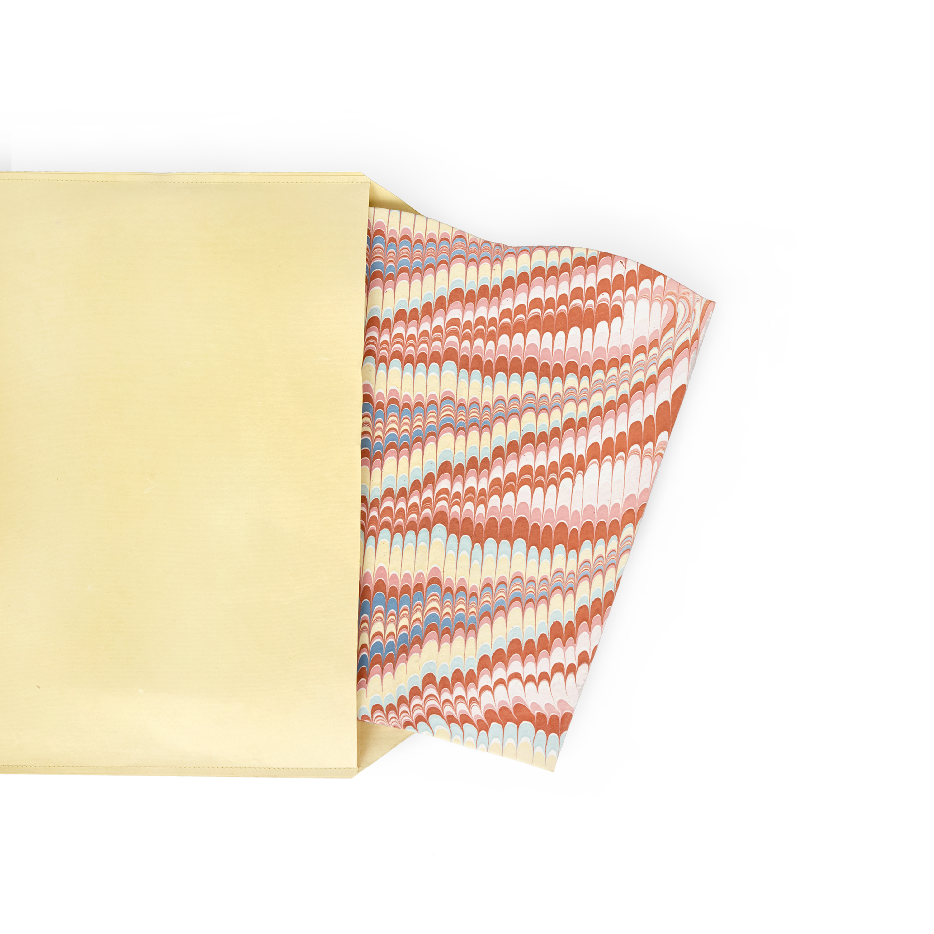 Sunset Wave – Hand Marbled Scalloped Basket (9.5" W x 9.5" D x 12" H.)